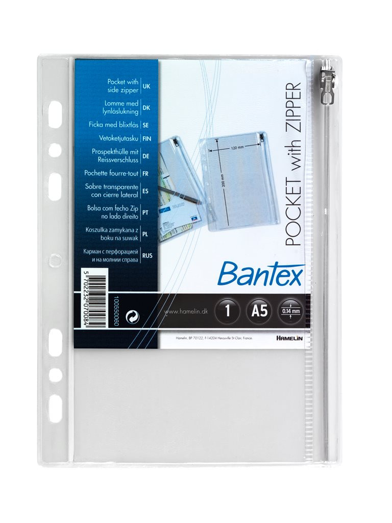 Bantex-glidelslomme A5 0,14 mm (10)