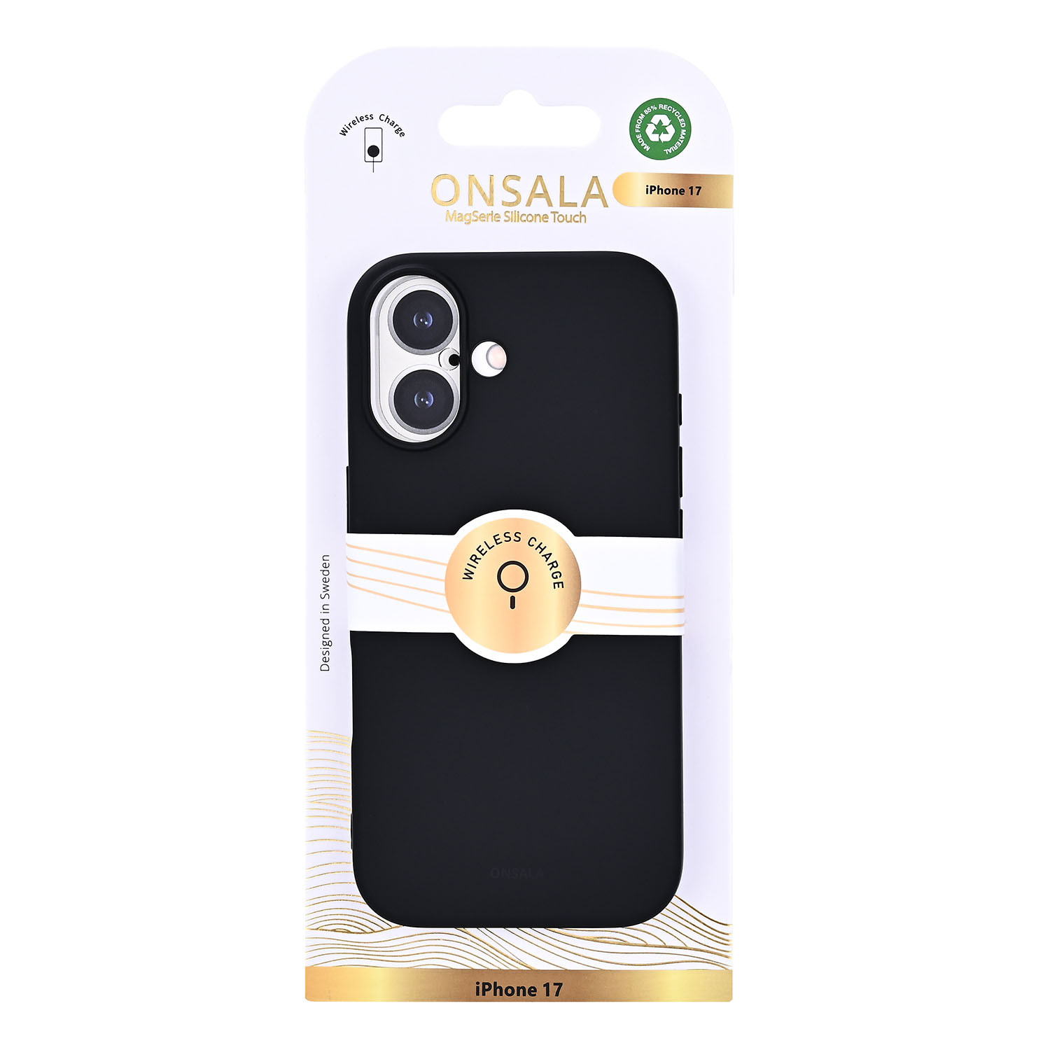 ONSALA Back Sil Touch Recycled MagSerie iPhone 17 Black