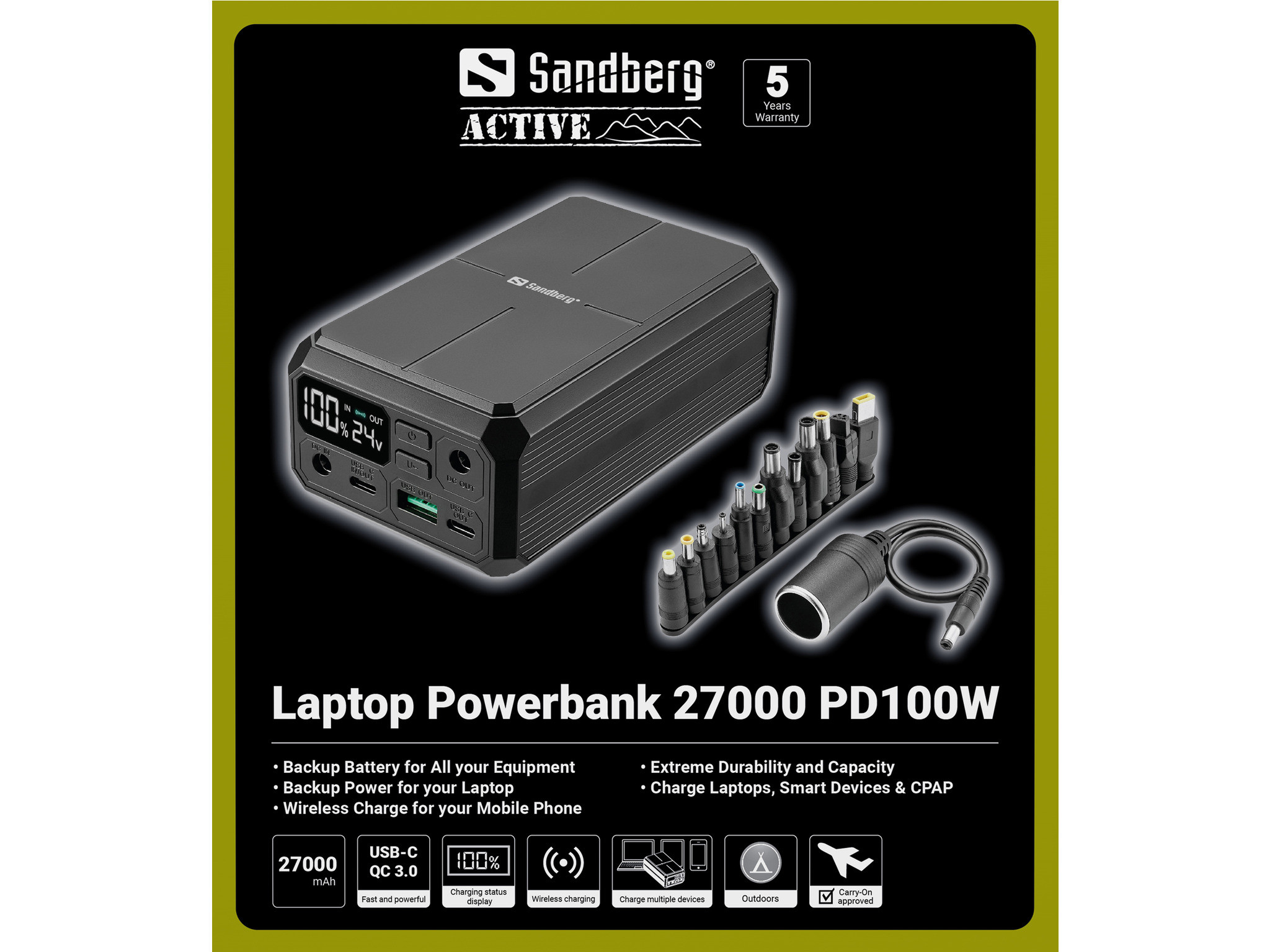 Sandberg Laptop Powerbank 27000 PD100W