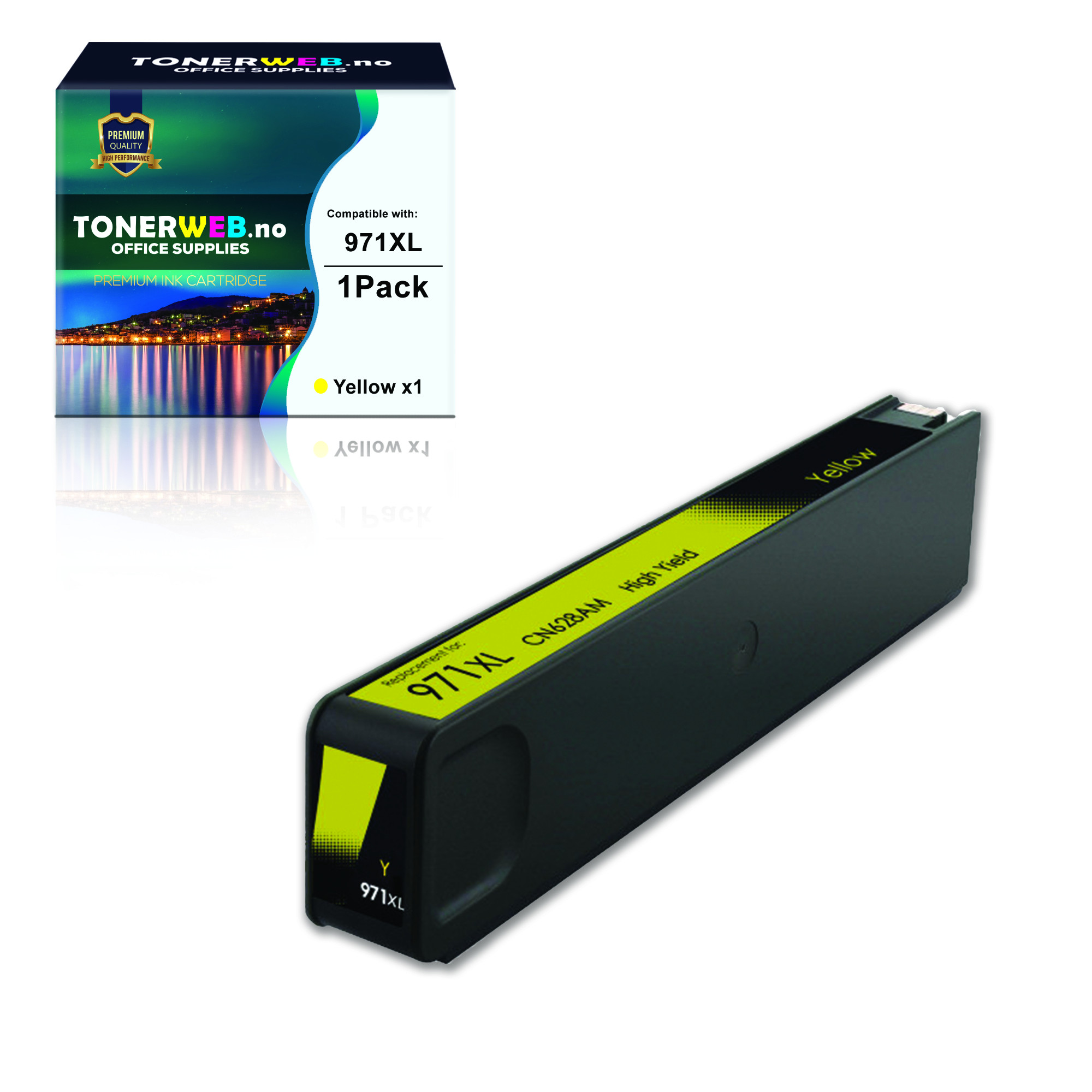 BildeBlekkpatron, erstatter HP Gul 971XL (110 ml)