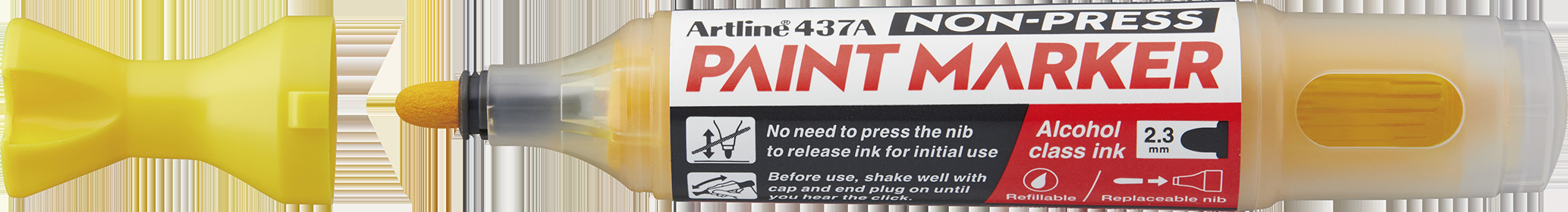 Artline Non-press paint marker 437A Yellow