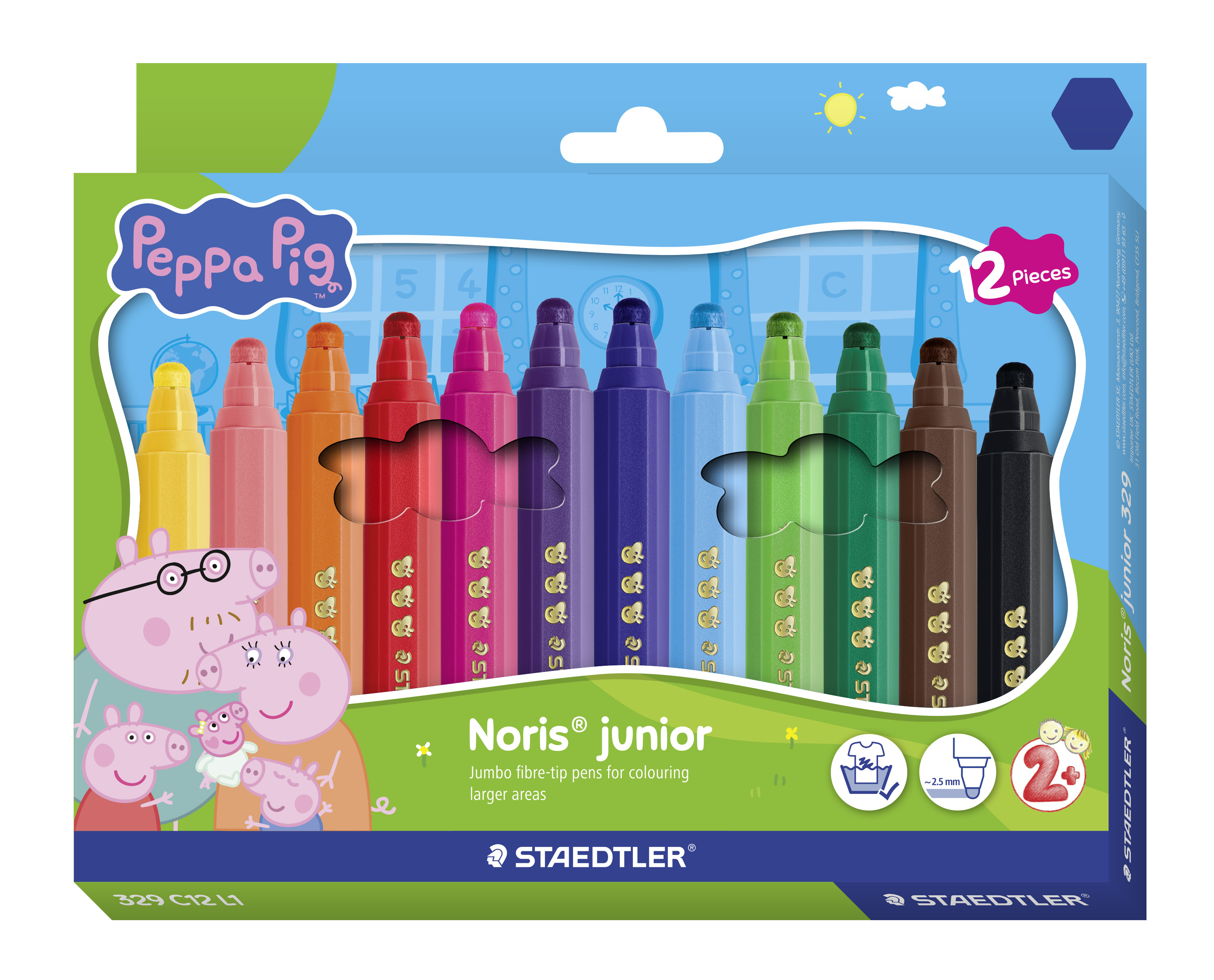 BildeSTAEDTLER Fibre-tip pen Noris Junior Peppa Pig ass (12)