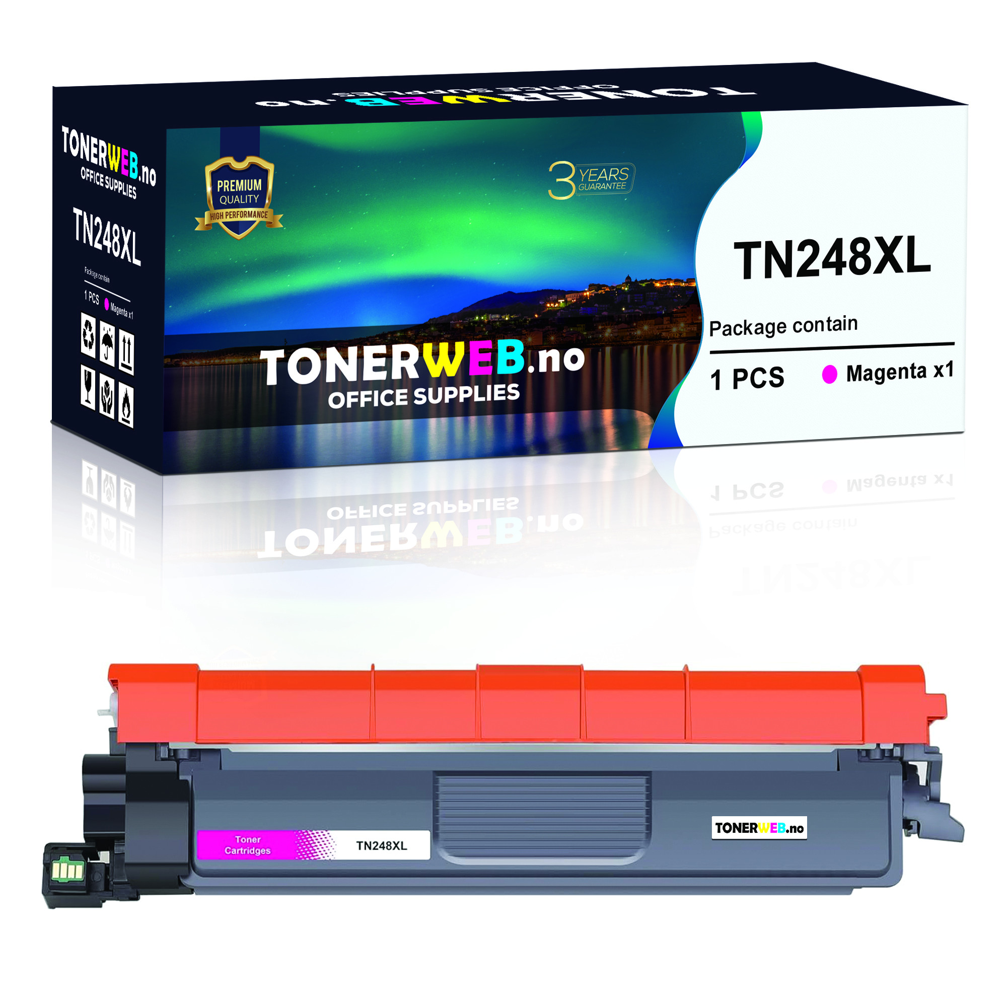 BildeTonerkassett, erstatter Brother Tn248Xlm Rød