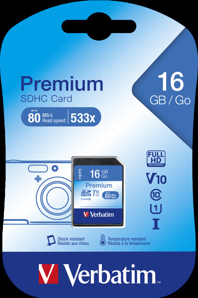 VERBATIM SDHC Minnekort 16GB Class 10