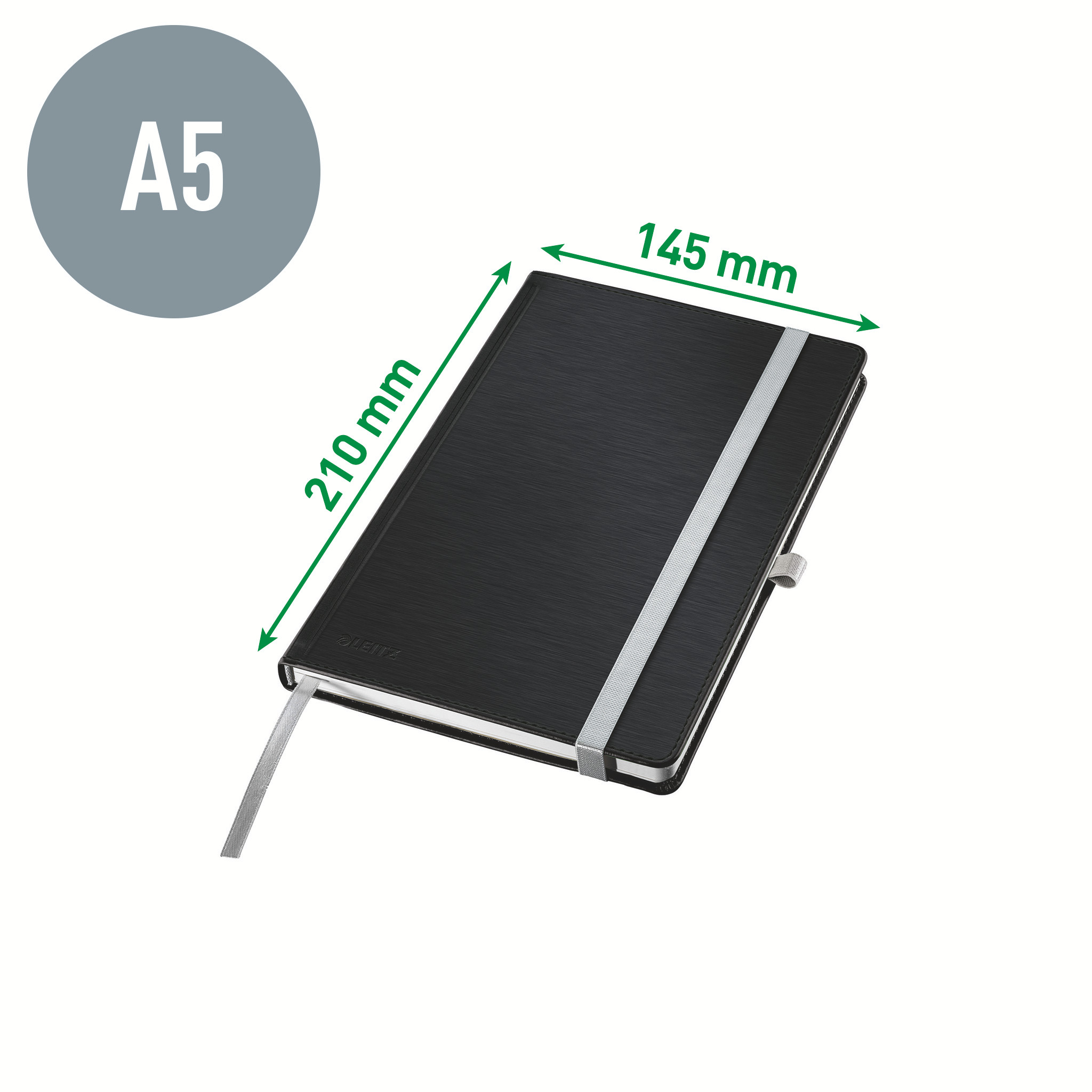 Notatbok Style A5 Hard Linj 80a Sat Sort