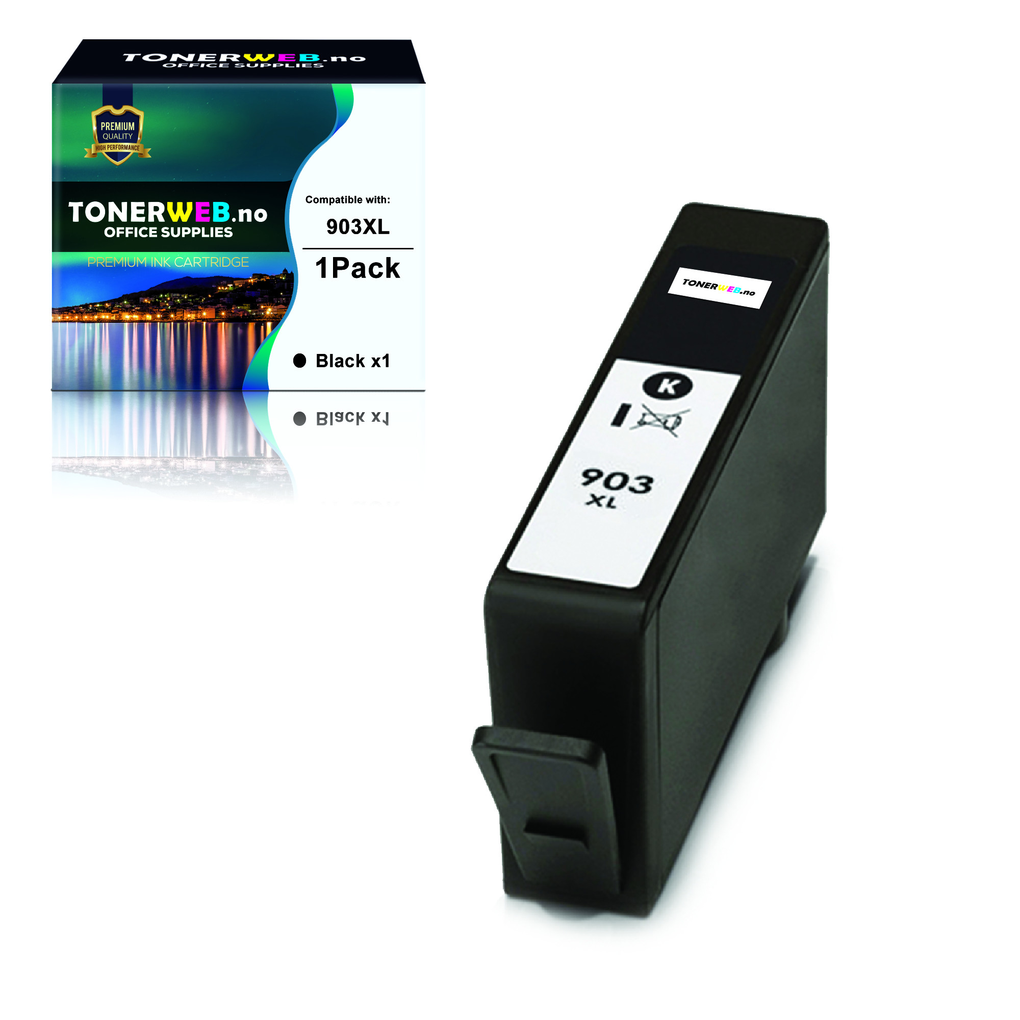 BildeBlekkpatron, erstatter HP Svart 903XL (825 sider) 