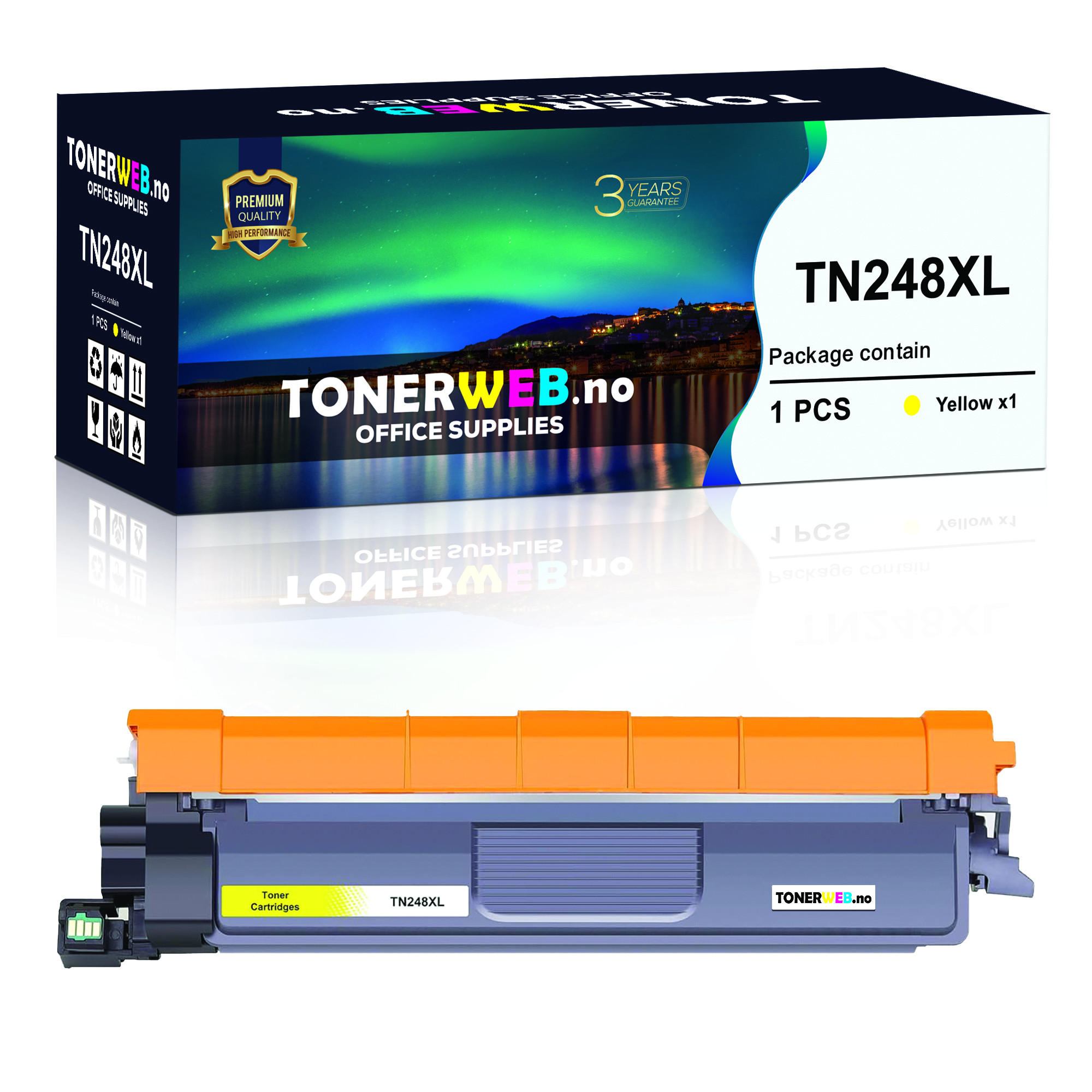 BildeTonerkassett, erstatter Brother Tn248Xly Gul