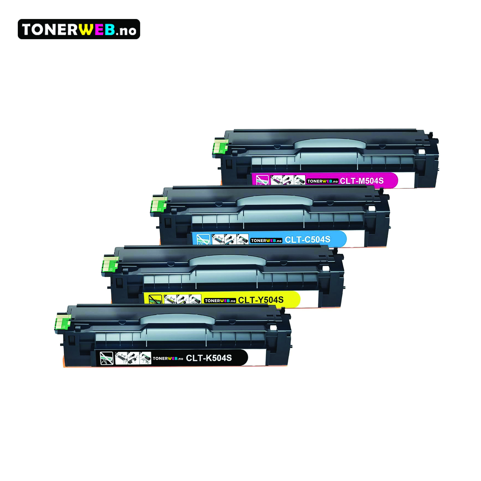 Tonerpakke, erstatter Samsung P504C BK/C/M/Y (4*1800 sider)