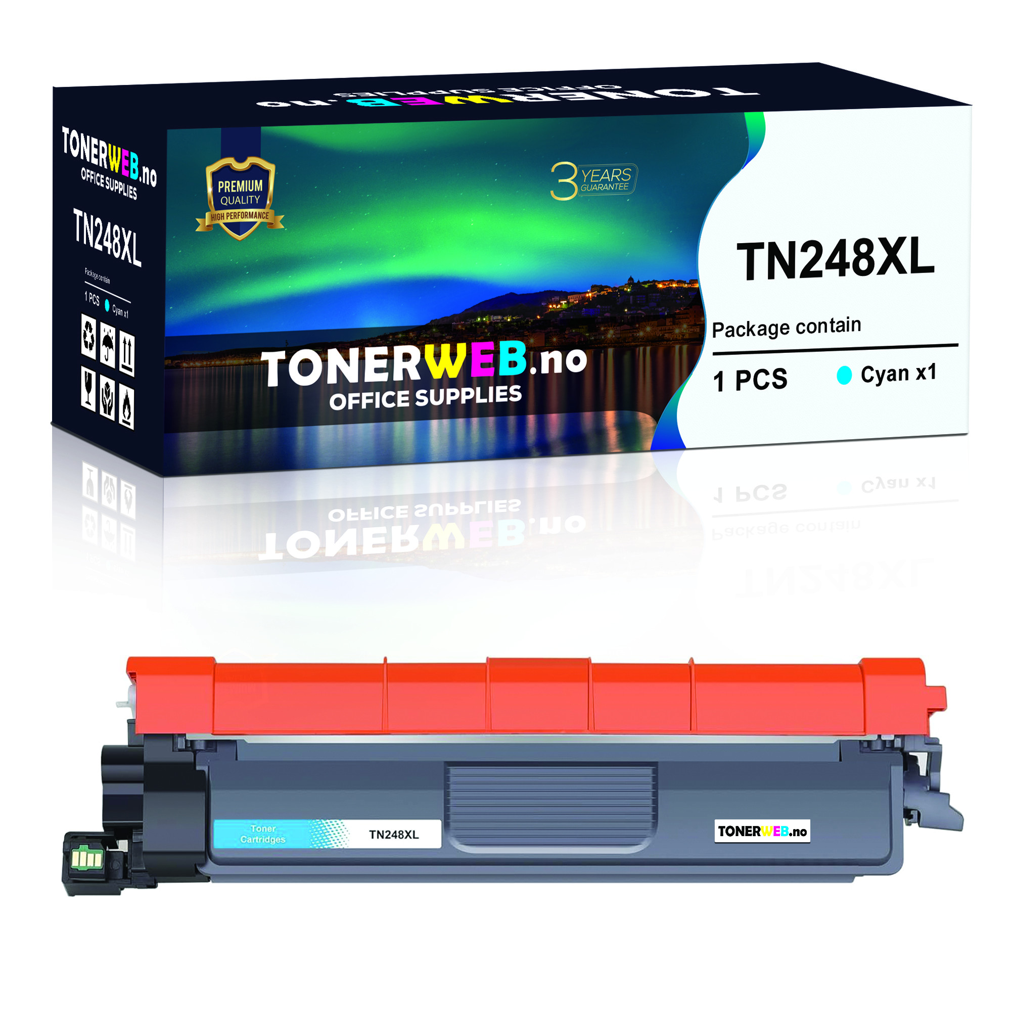 BildeTonerkassett, erstatter Brother Tn248Xlc Blå