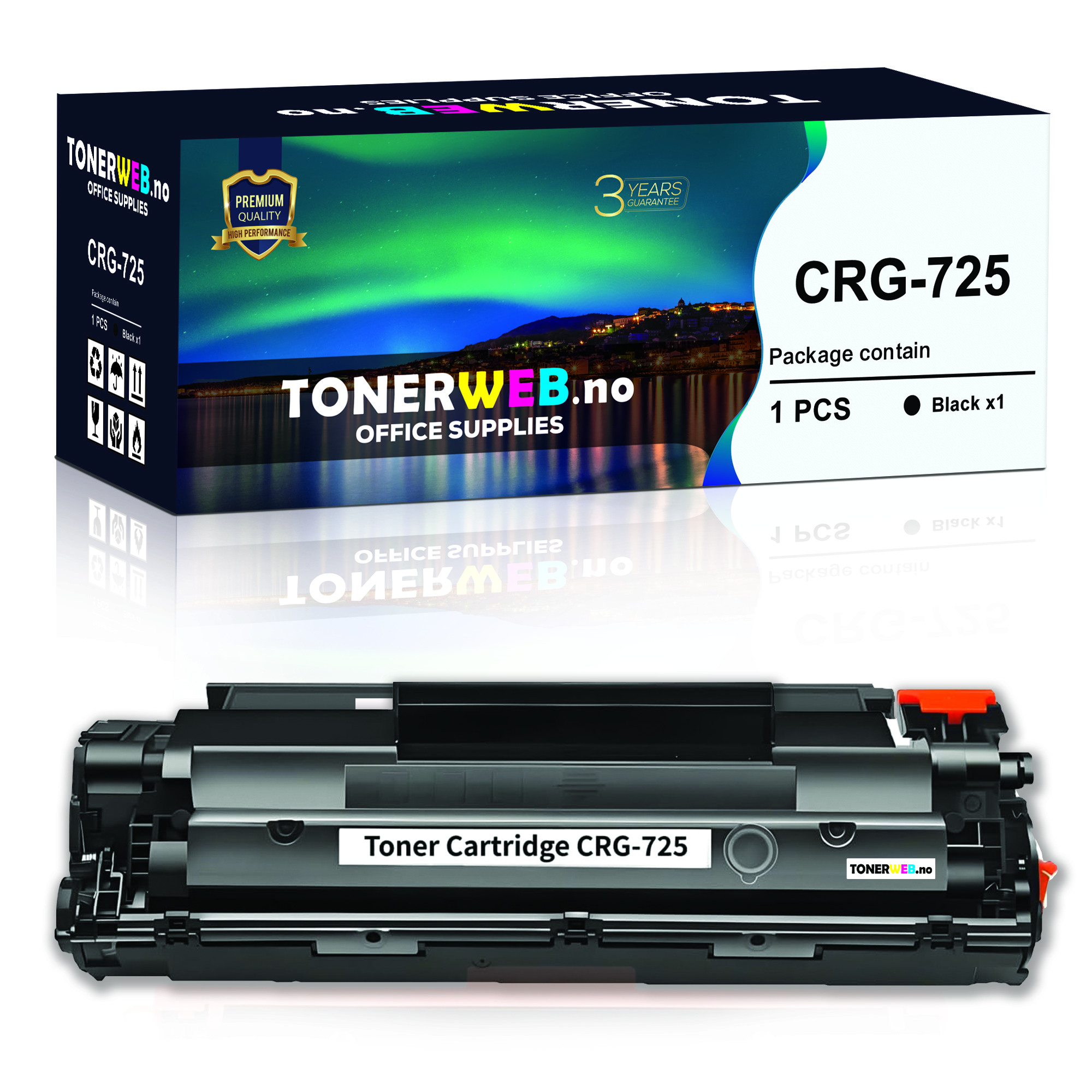 BildeCanon Toner Sort CRG 725 (1.600 sider) - Erstatter 3484B002