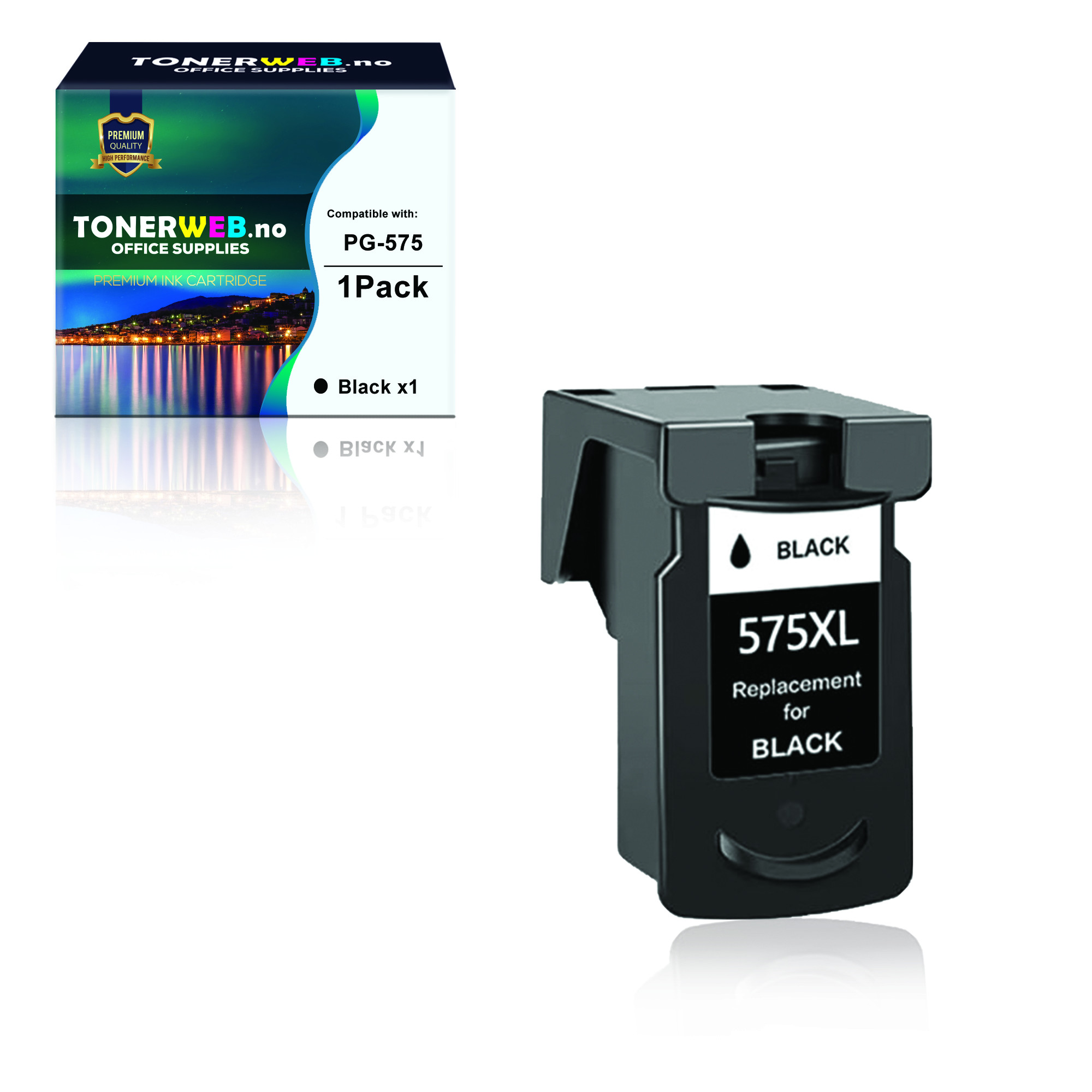 BildeBlekkpatron, erstatter PG-575 Black Ink Cartridge