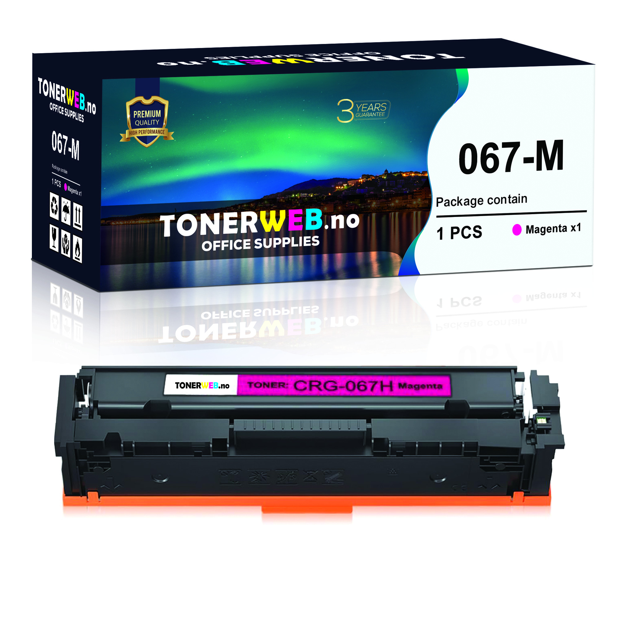 BildeTonerkassett. erstatter Canon 067 Magenta 1.25k