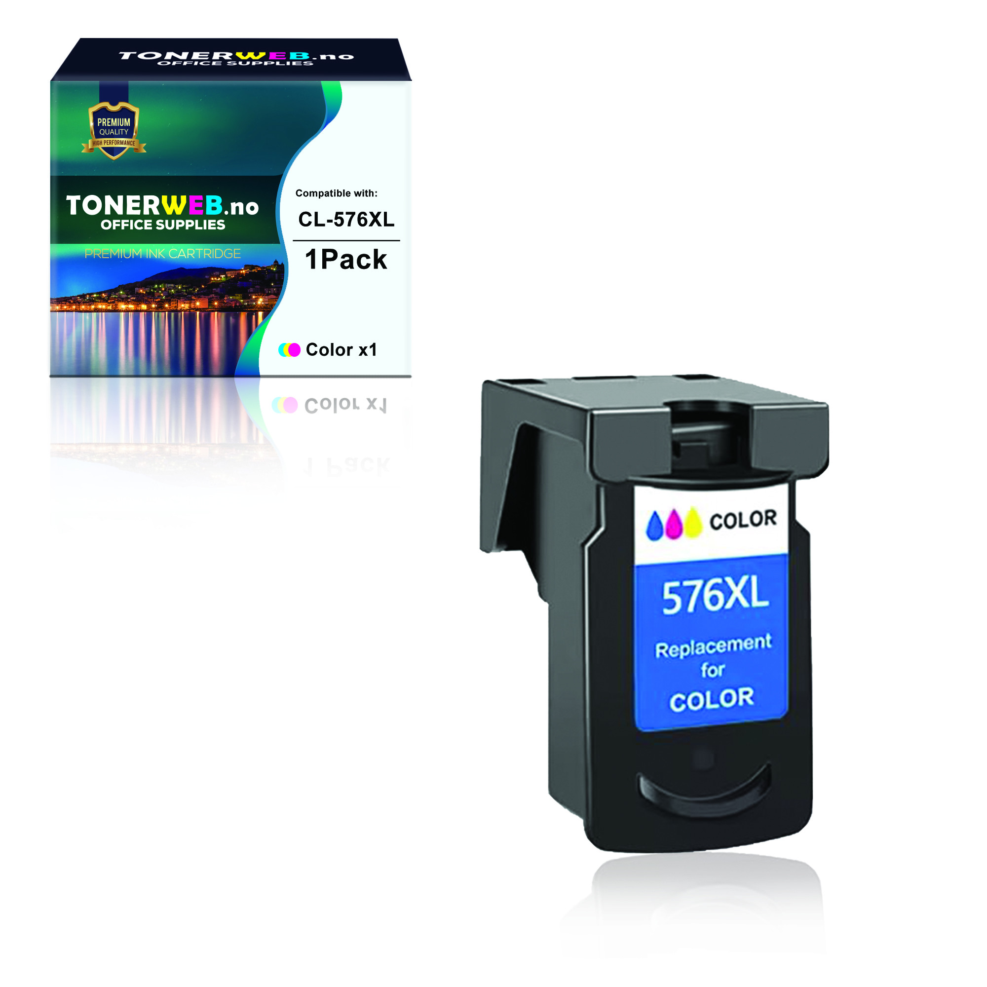 BildeBlekkpatron, erstatter CL-576 Color Ink Cartridge