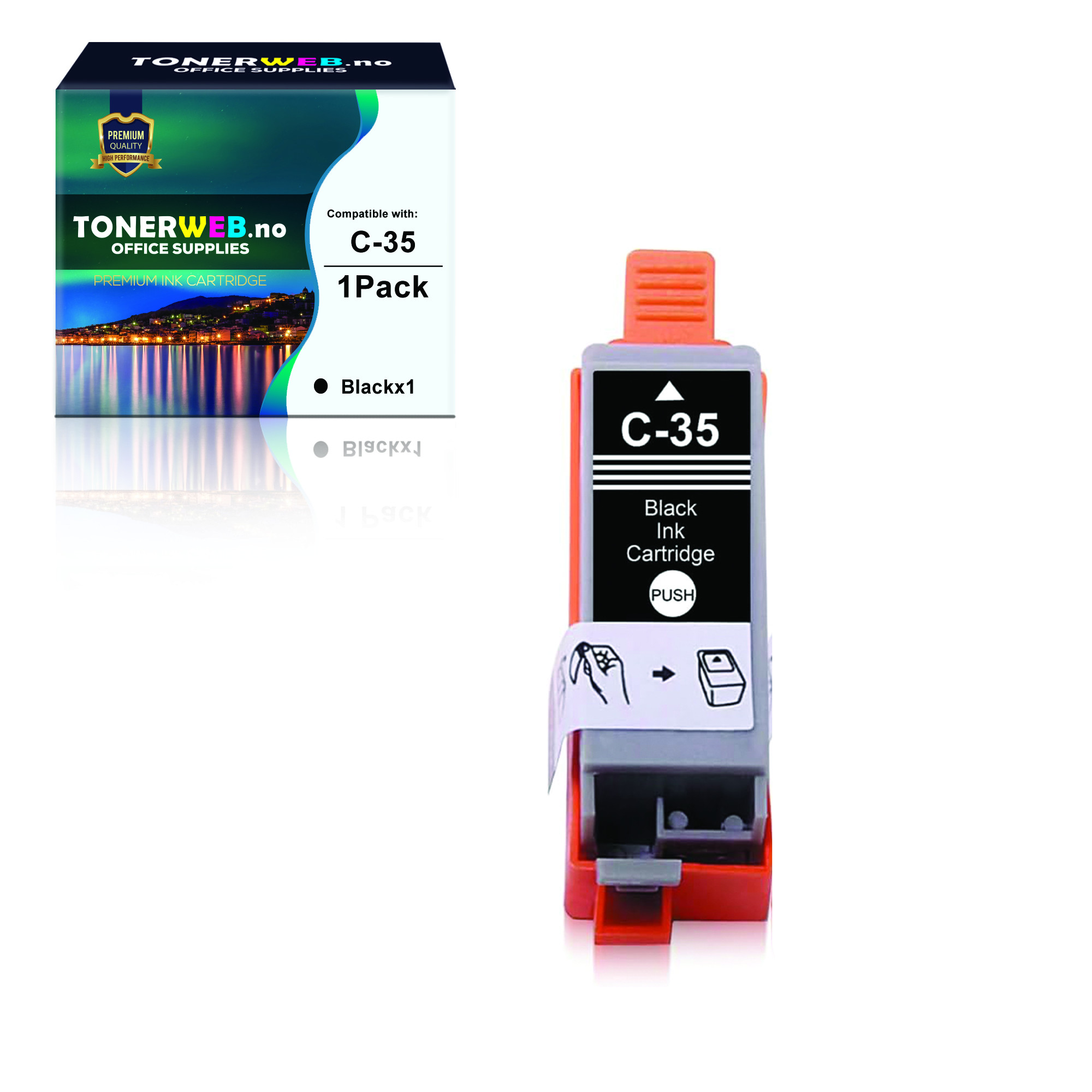 BildeCanon Blekkpatron Sort PGI-35BK (9 ml) - Erstatter 1509B001