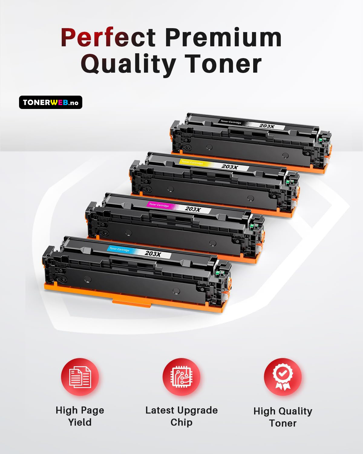 Tonerkassett, erstatter Tonerpakke 203X BK/C/M/Y