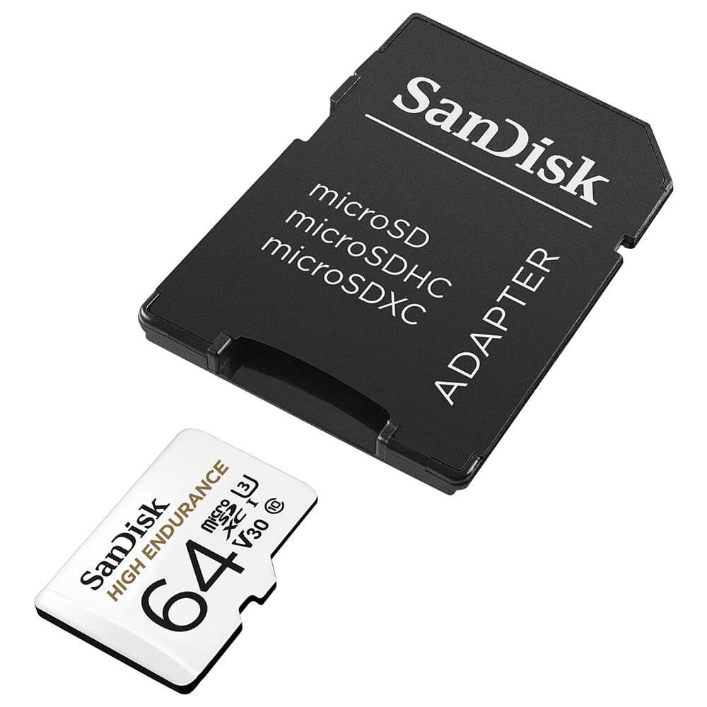 SANDISK Minnekort MicroSDXC 64GB High Endurance med adap