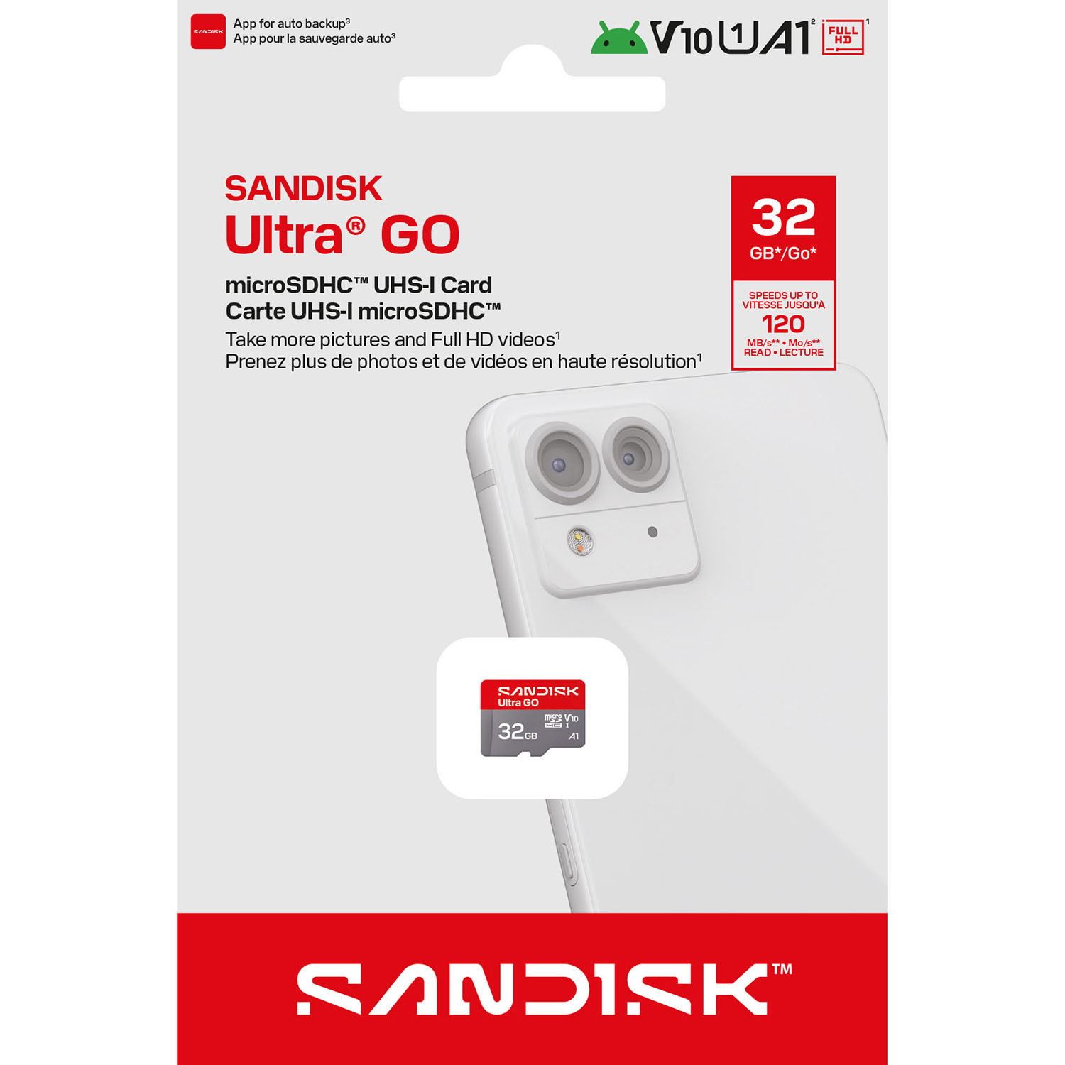 SANDISK MicroSD Ultra GO 32GB 125MB/s C10 UHS U1 A1