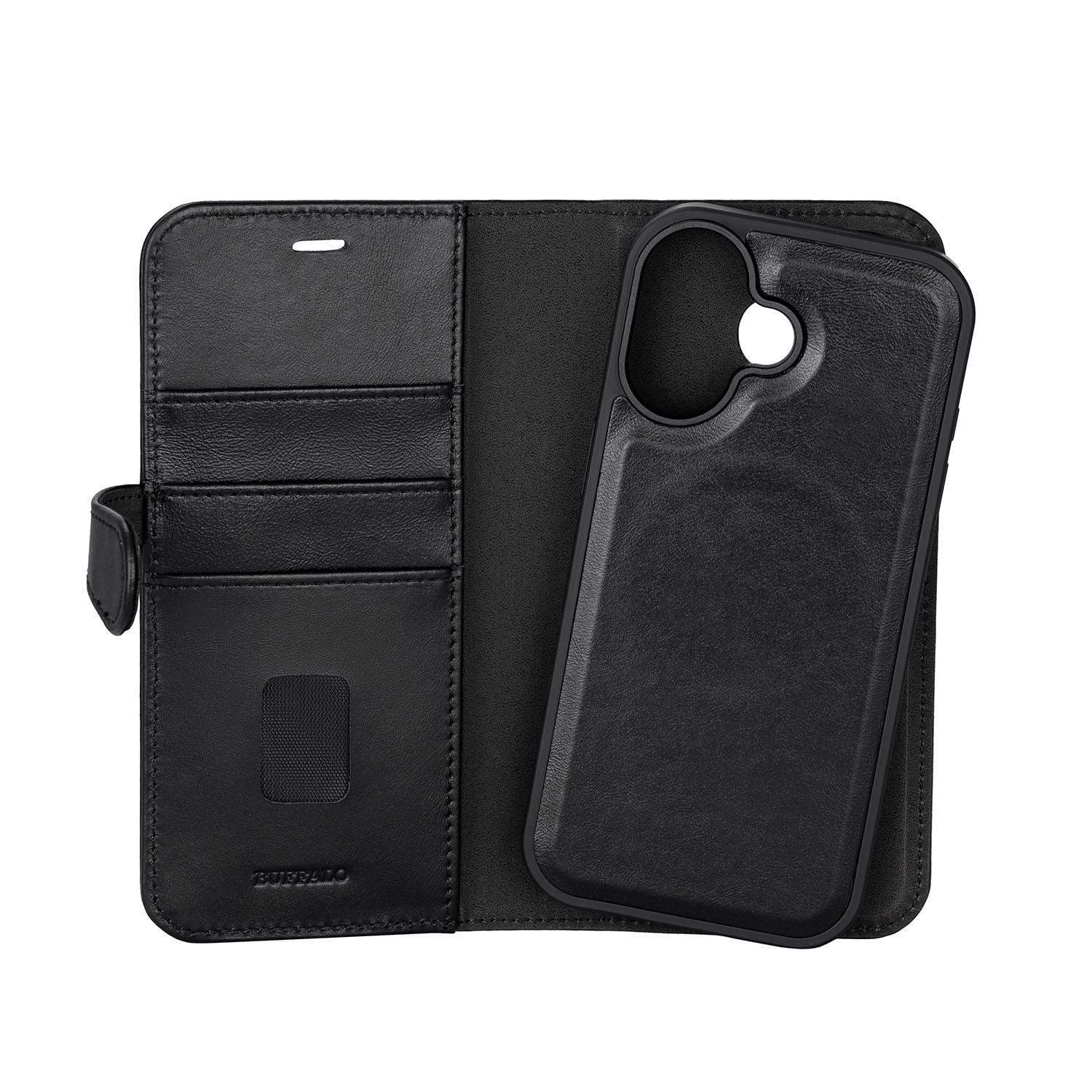 BUFFALO 2in1 Leather 3 card MagSeries iPhone 17 Black