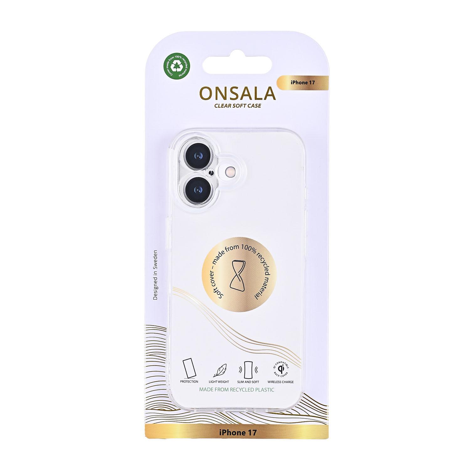 ONSALA Back Recycled Clear Case TPU iPhone 17 Clear
