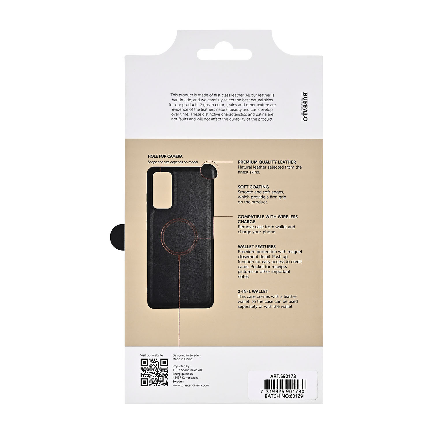 BUFFALO 2in1 Wallet Leather 3 card Samsung S25 FE 5G Black