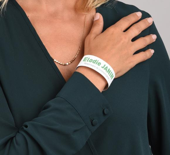 Festivalarmbnd utskrivbare 265x18mm hvit (100)