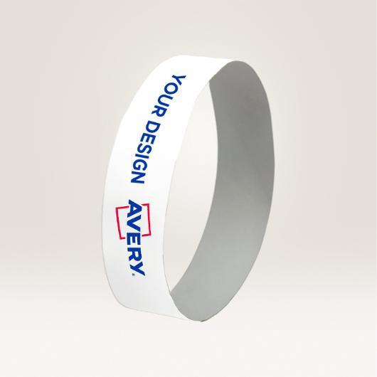 Festivalarmbnd utskrivbare 265x18mm hvit (100)