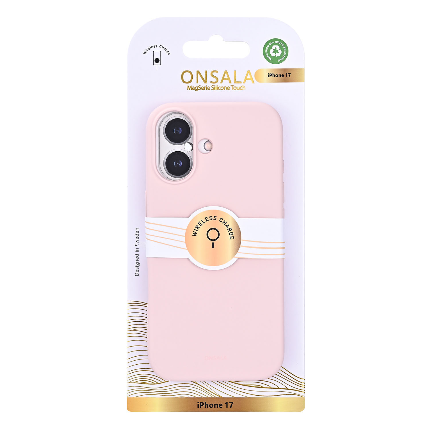 ONSALA Back Sil Touch Recycled MagSerie iPhone 17 Chalk Pink