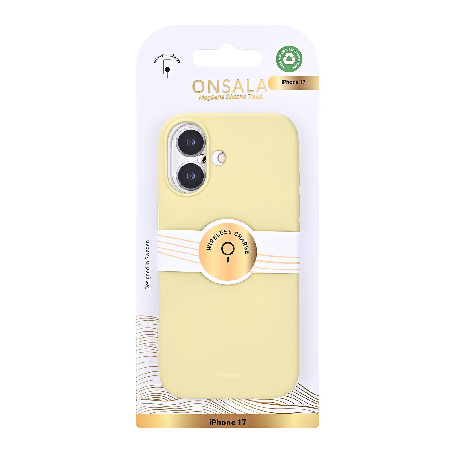 ONSALA Back Sil Touch Recycled MagSerie iPhone 17 Lemon