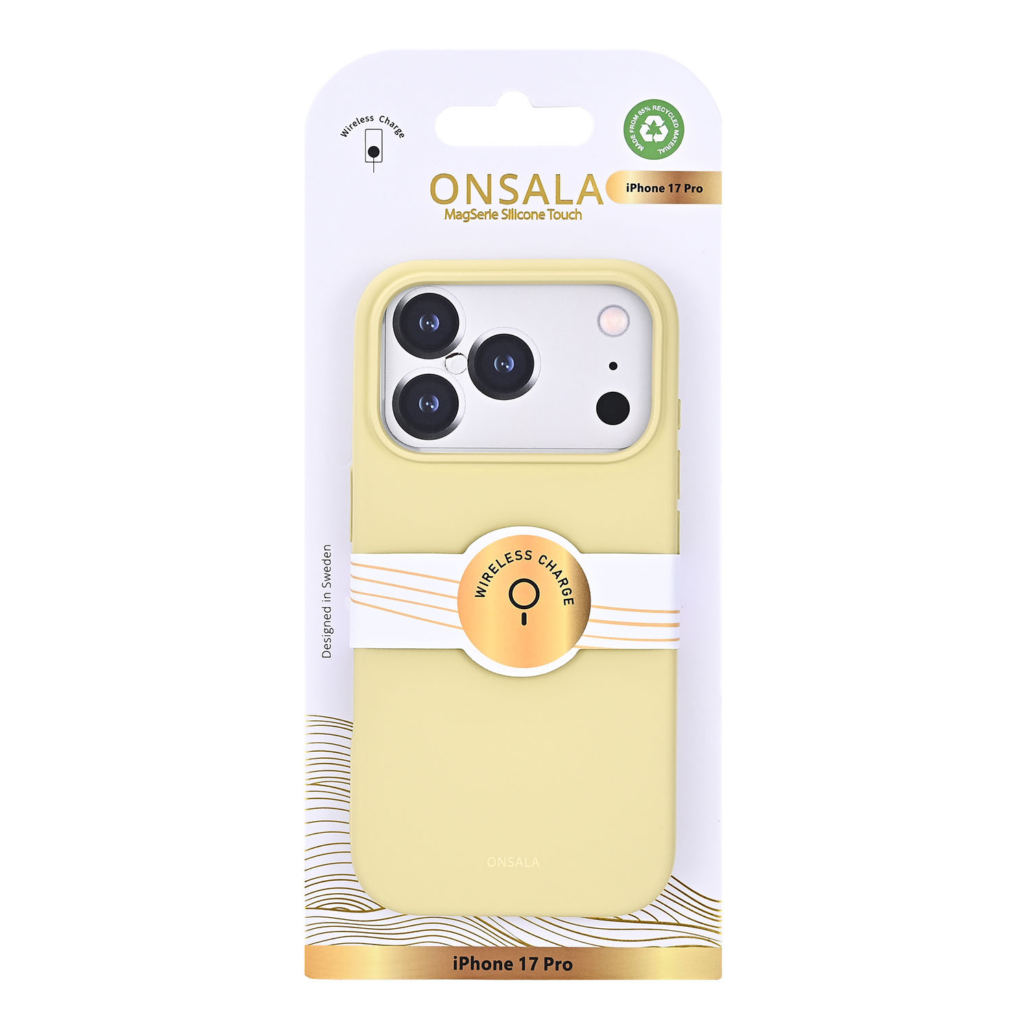 ONSALA Back Sil Touch Recycled MagSerie iPhone 17 Pro Lemon
