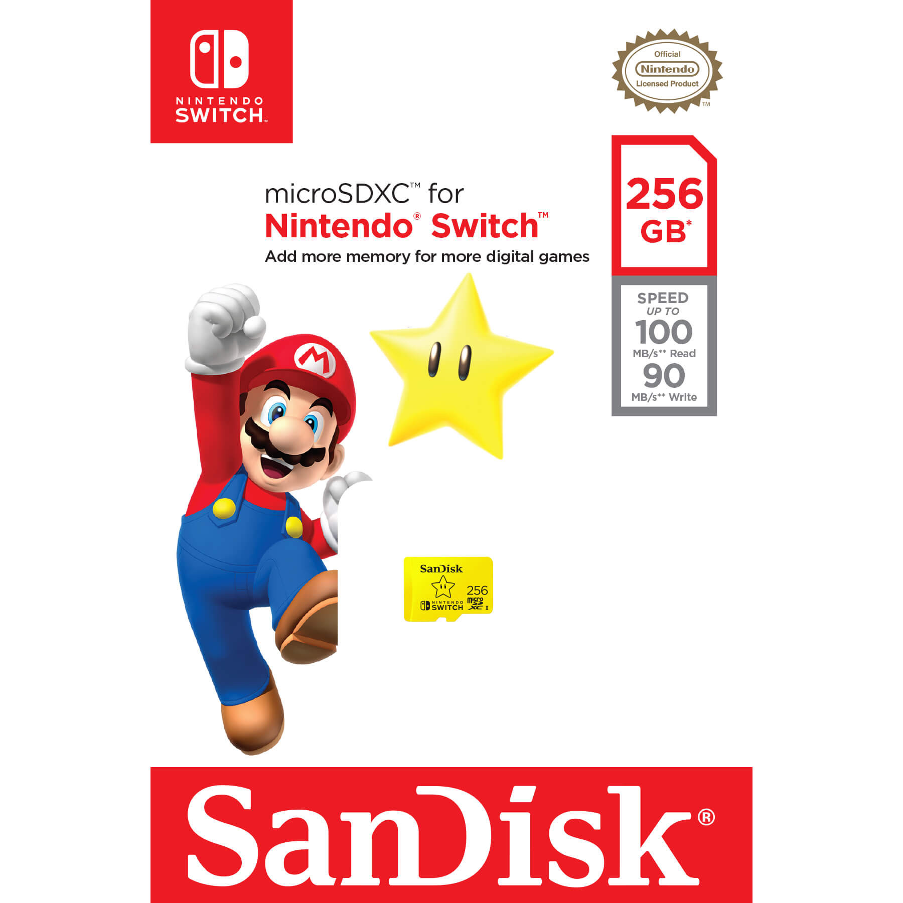 SANDISK MicroSDXC Nintendo Switch 256GB UHS-I,100/90