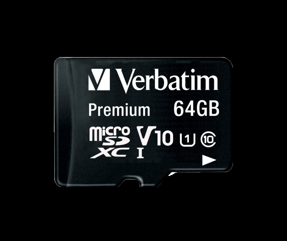 Verbatim Micro SDXC Minnekort 64GB Class 10 m/adapter