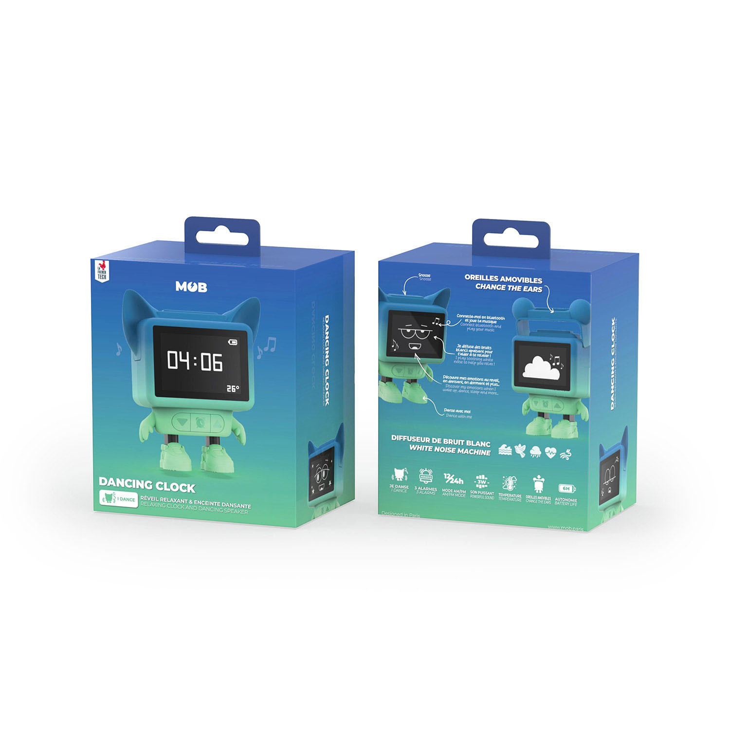 MOB Dancing Alarm Clock Blue