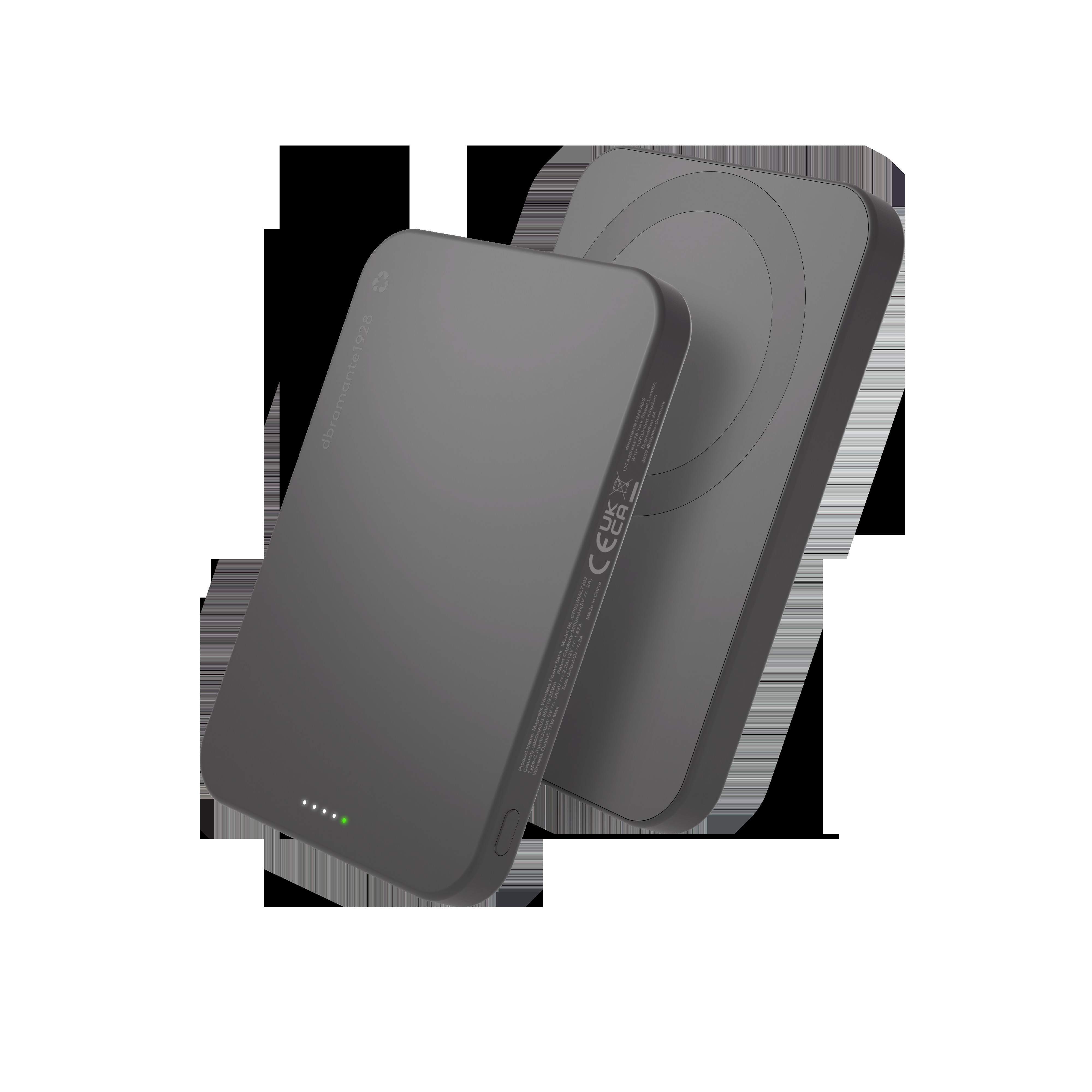 DBRAMANTE re-charge - Power Bank 5K Wireless Qi1.3 - GRY