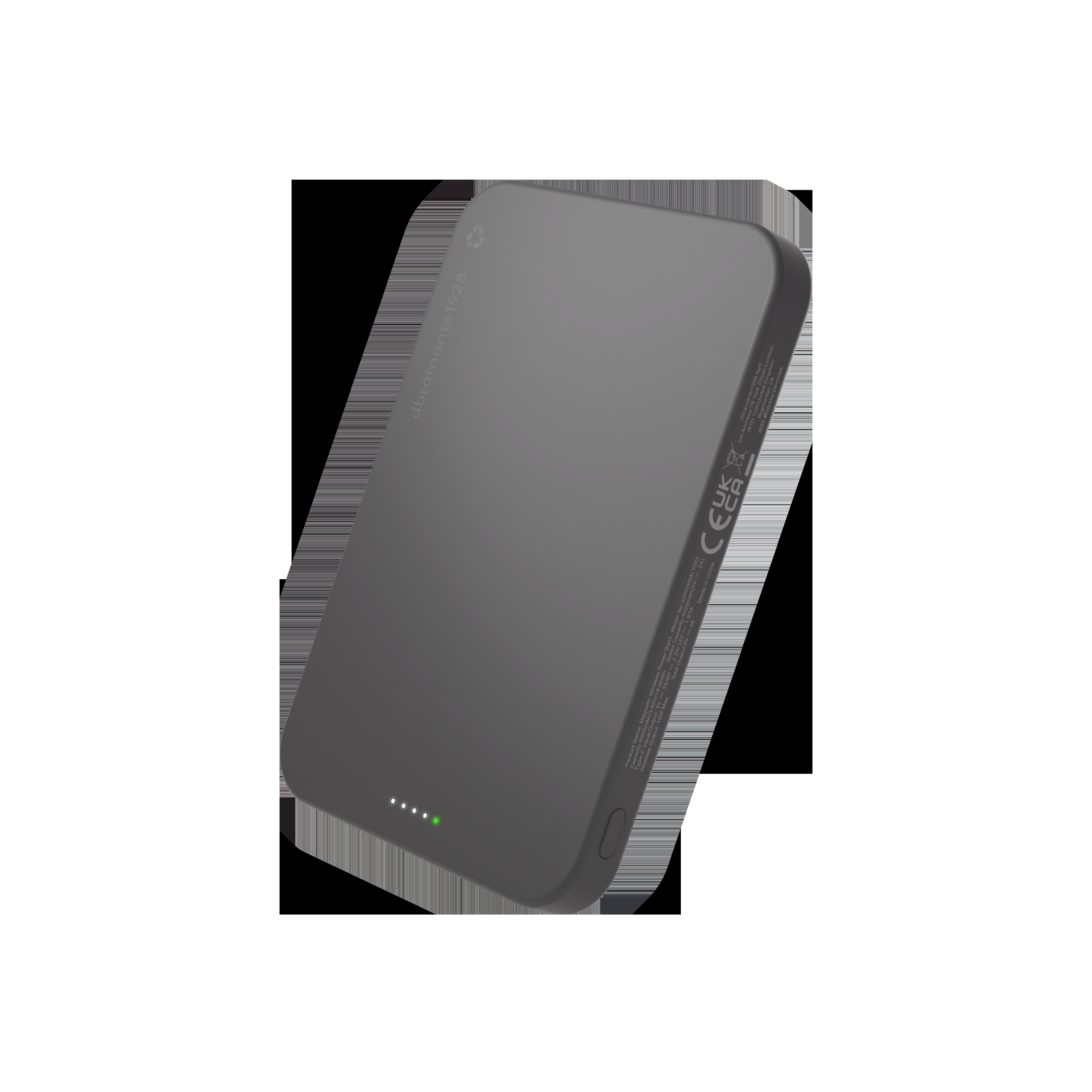 DBRAMANTE re-charge - Power Bank 5K Wireless Qi1.3 - GRY