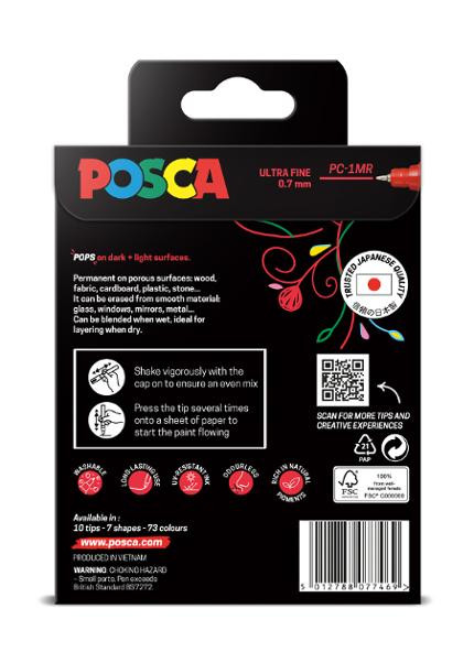 Paintmarker Uni Posca Pc-1Mr Ass Std (8 stk)