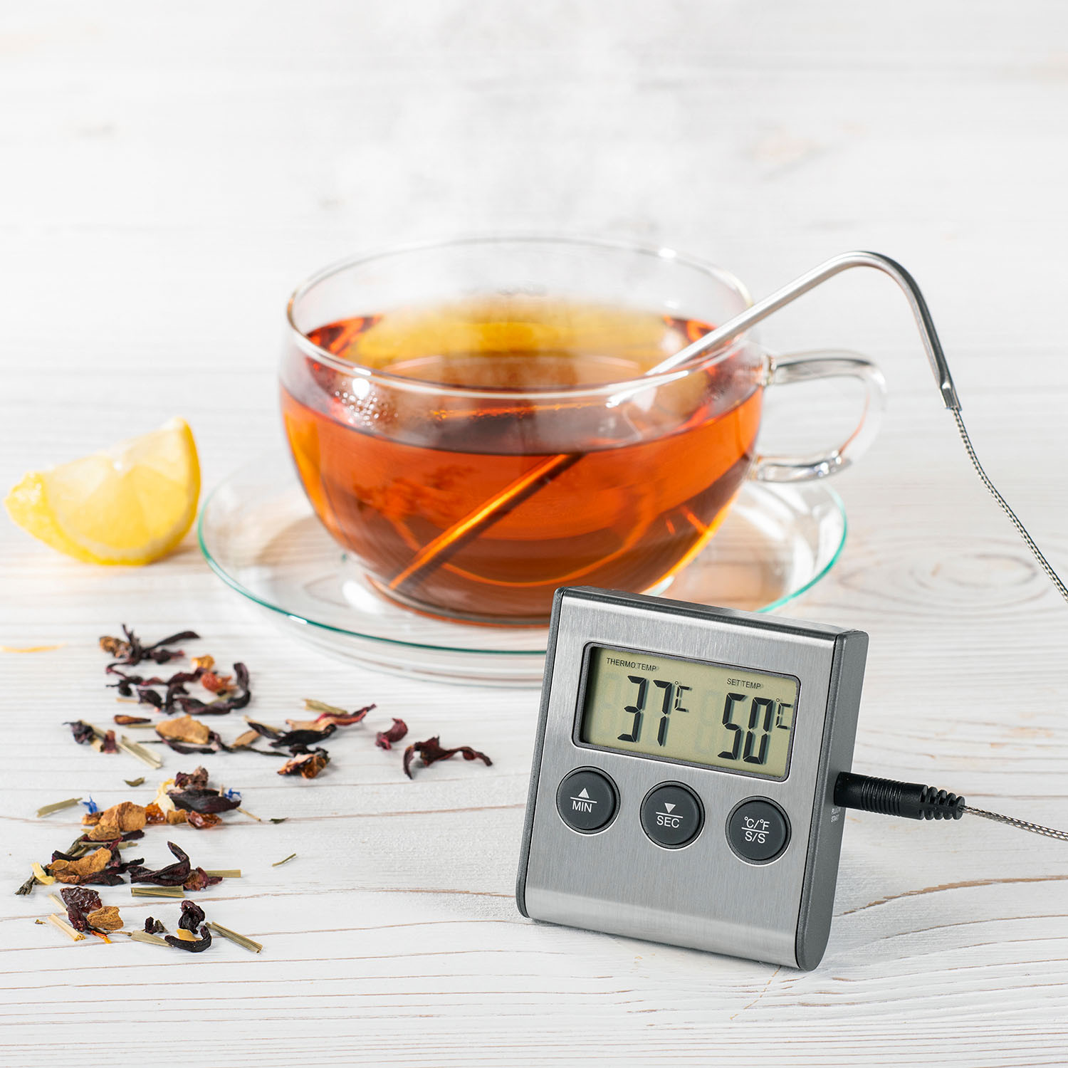 XAVAX Digital Meat Thermometer with Timer Cable Sensor