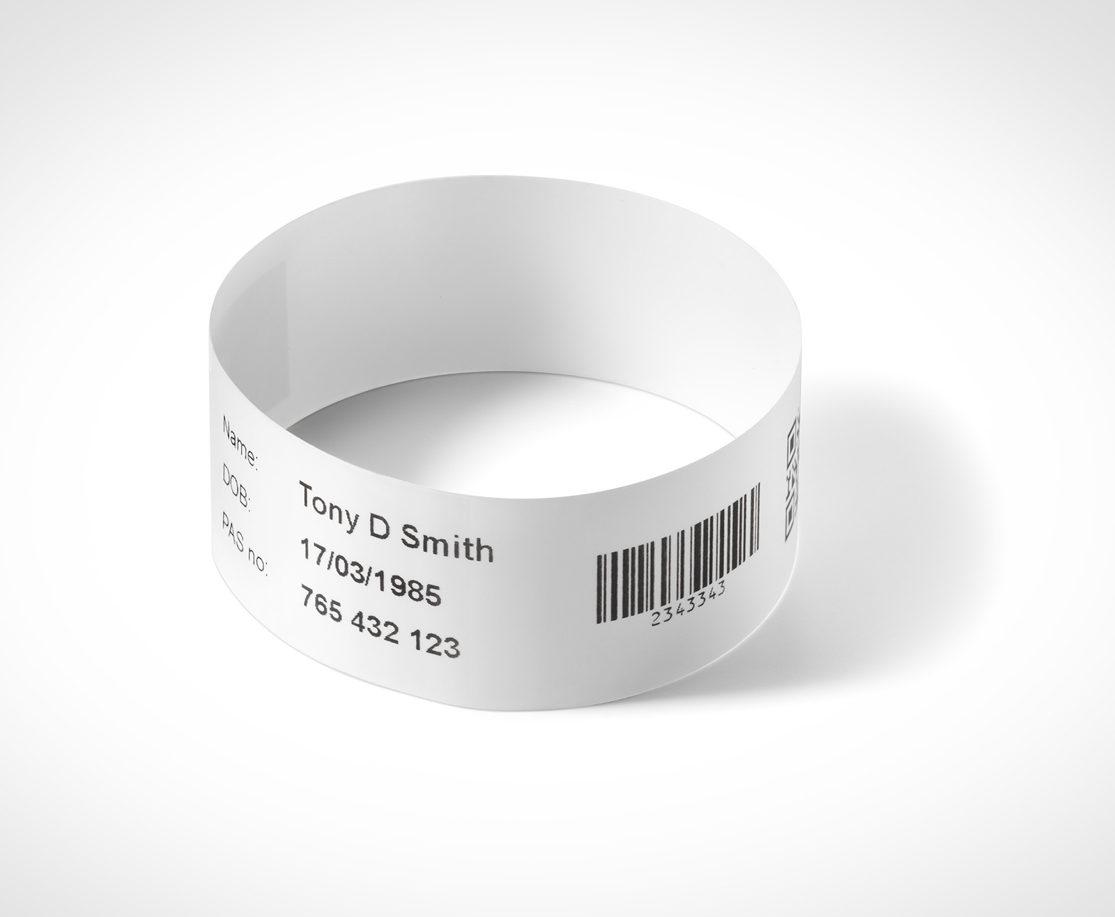 BildeWristband, Adult, Adhesive 279mmx25mm, 200 per roll (5)