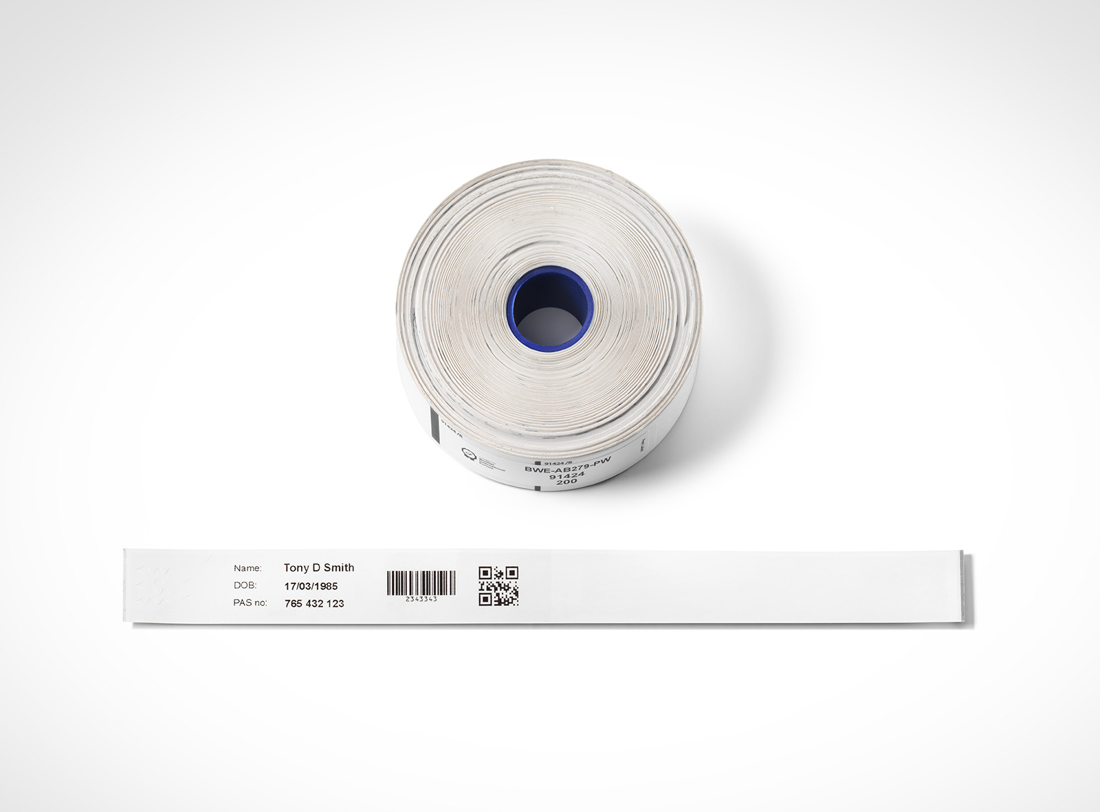 Wristband, Adult, Adhesive 279mmx25mm, 200 per roll (5)