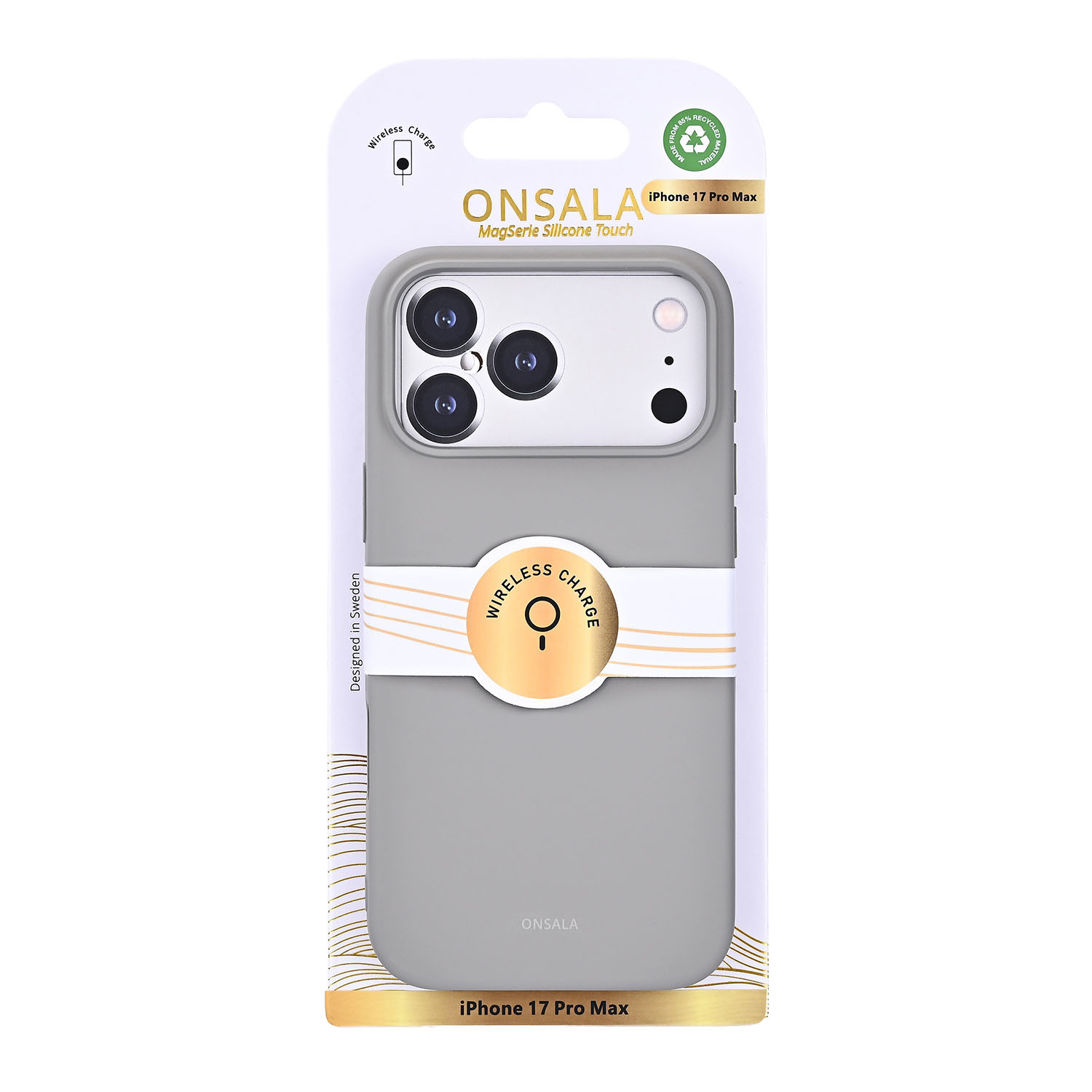 ONSALA Back Sil Touch Recycled MagSerie iPhone 17 Pro Max Concrete