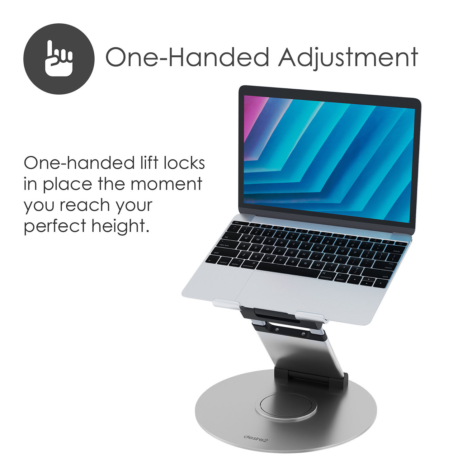 DESIRE2 Sit- Stand Supreme 360 Laptop Riser Aluminum