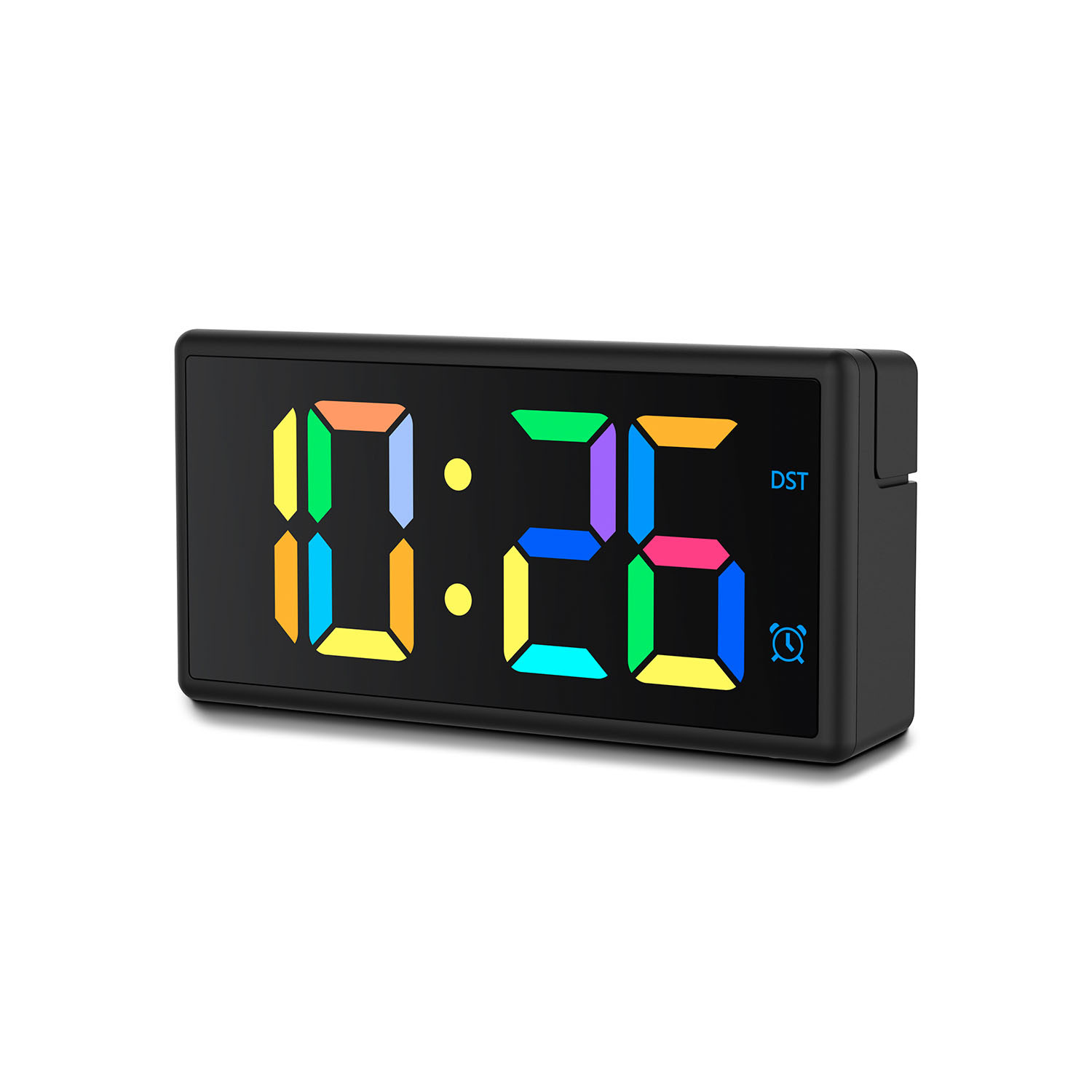 HAMA Digital Alarm Clock Ibiza Multi Colour Display Black
