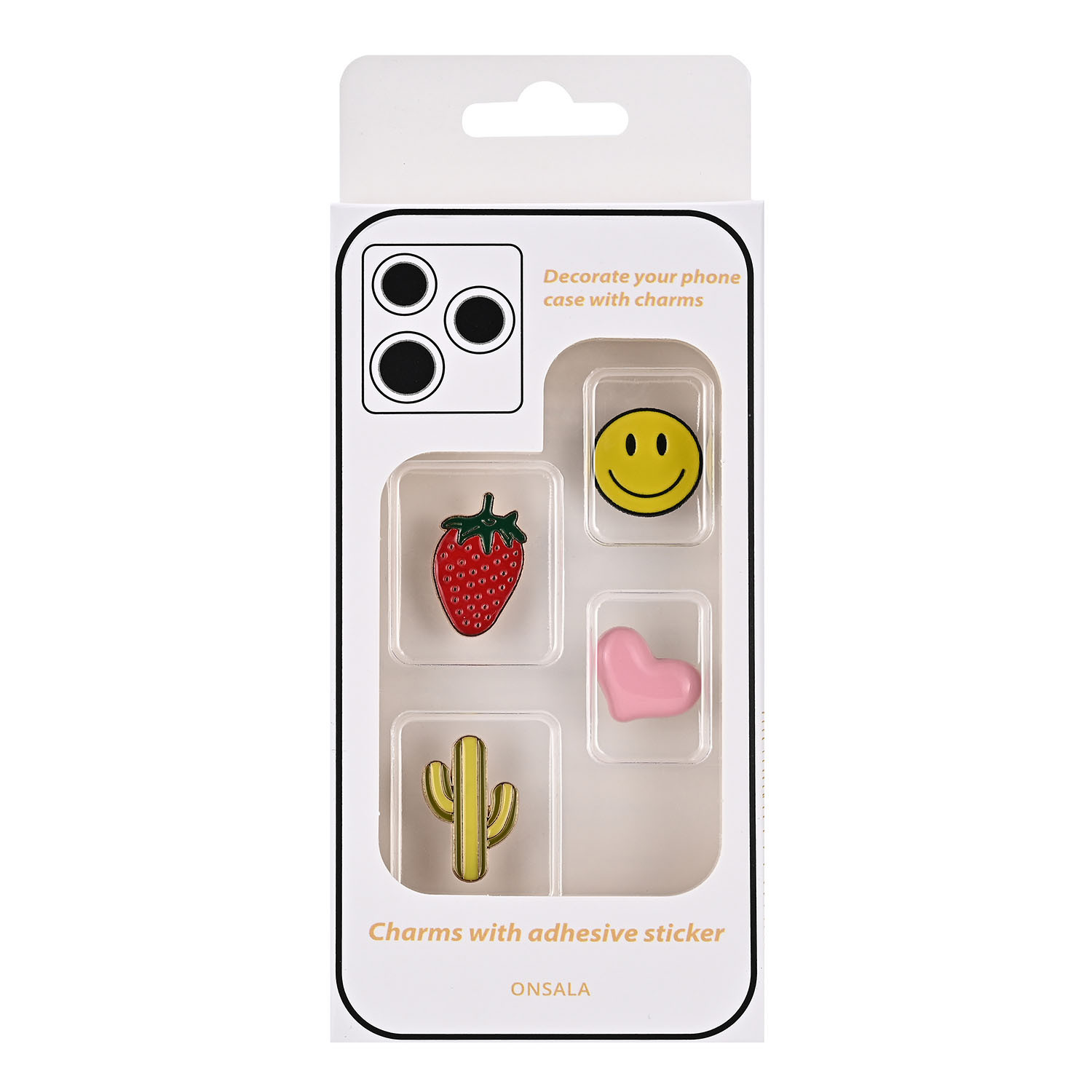 ONSALA Pimp your Phone Set.6 Metal and Plastic Charms 4pcs