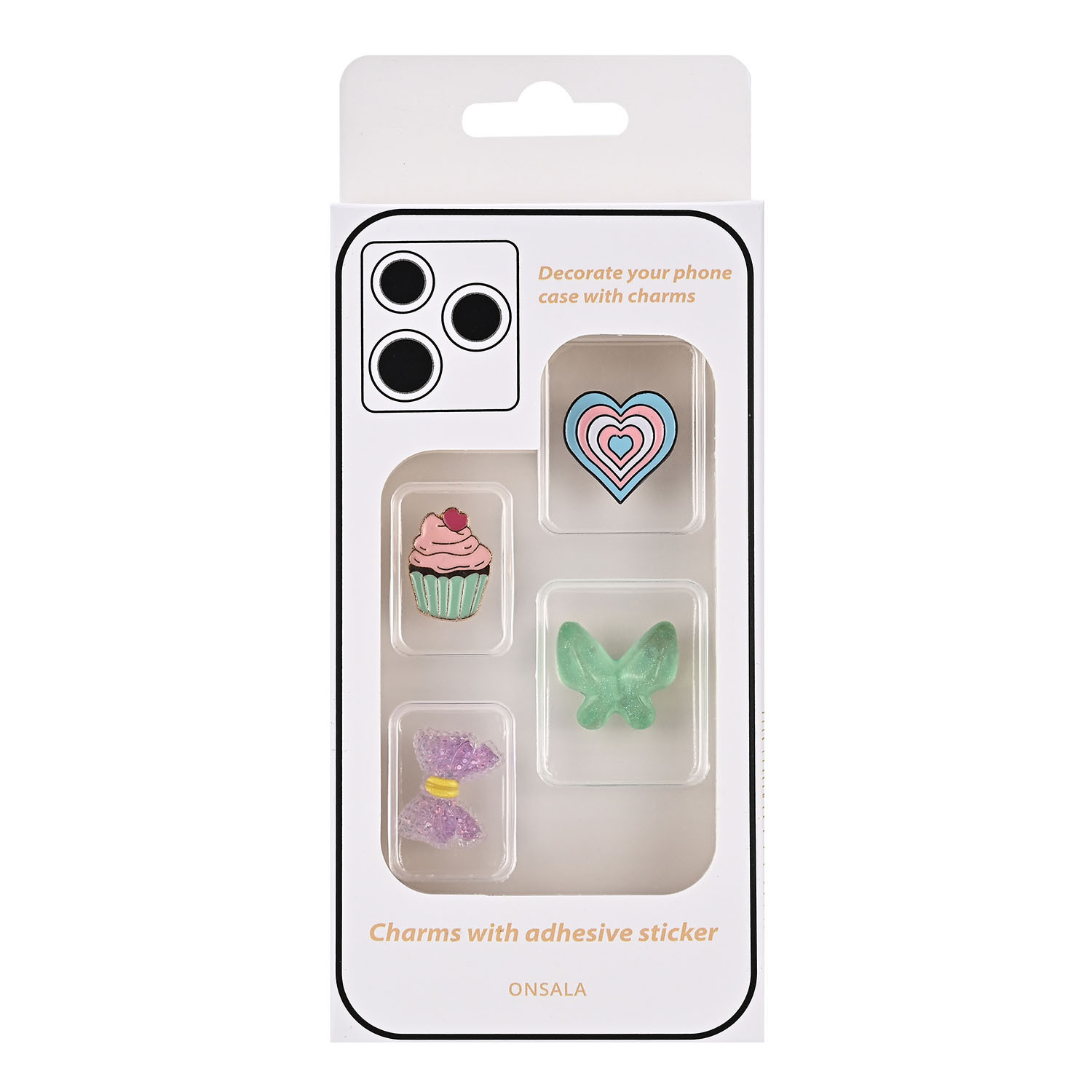 ONSALA Pimp your Phone Set.7 Metal and Plastic Charms 4pcs