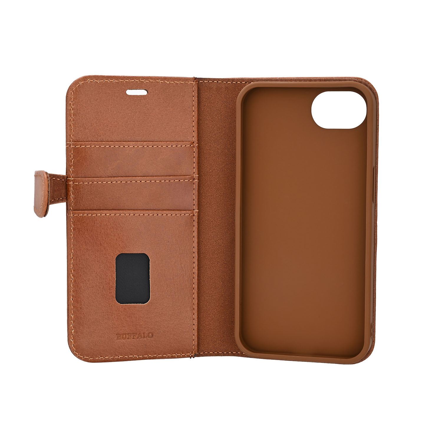 BUFFALO 2in1 Leather 3 card iPhone 16e/17e Brown