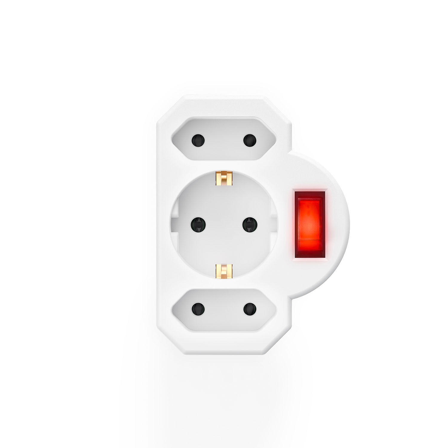 HAMA Socket Adapter 3-way with Switch White