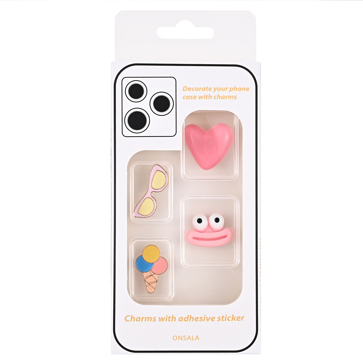 ONSALA Pimp your Phone Set.10 Metal and Plastic Charms 4pcs