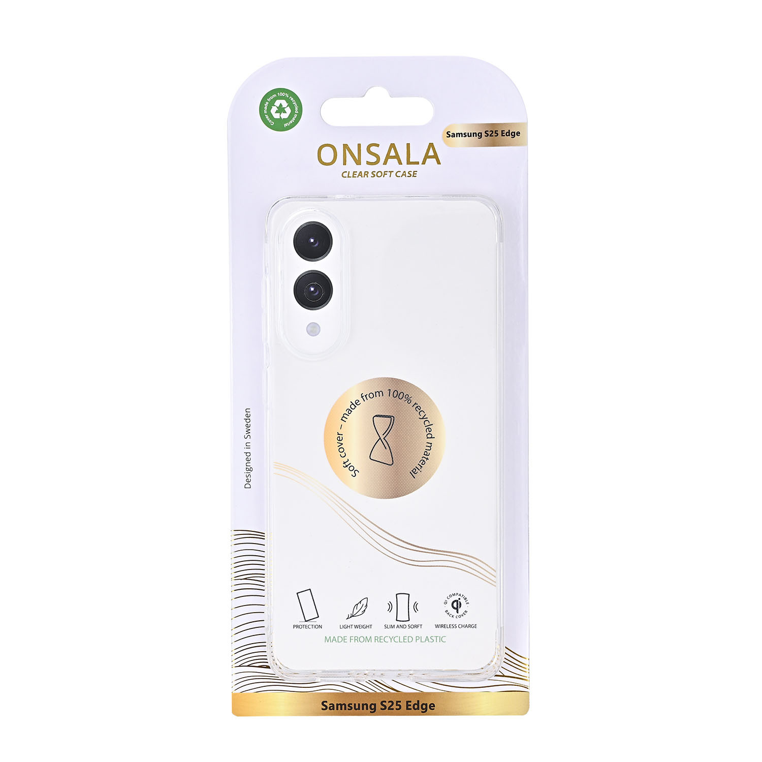 ONSALA Back Recycled Clear Case TPU Samsung Galaxy S25 Edge Clear