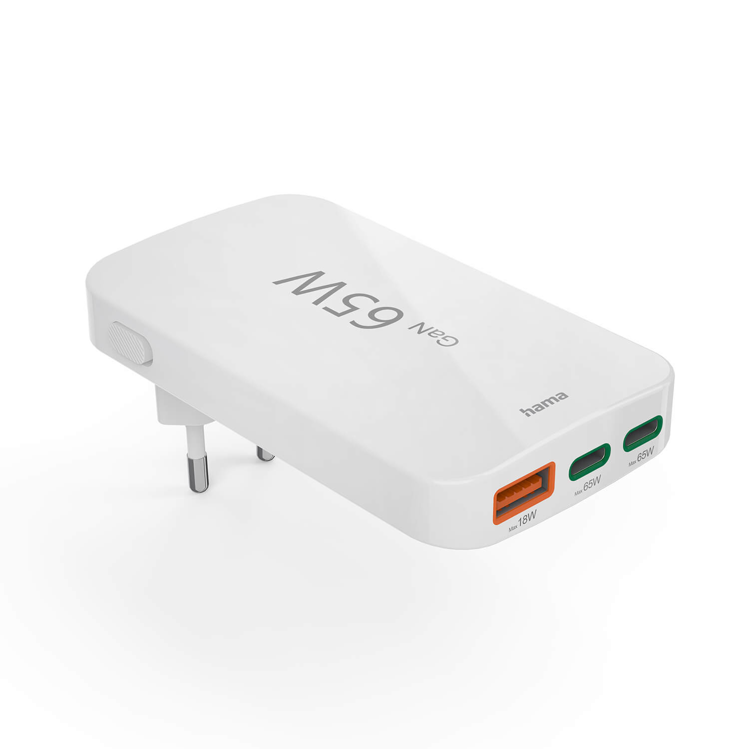 HAMA Charger 2x USB-C 1x USB-A Flat PD 65W White