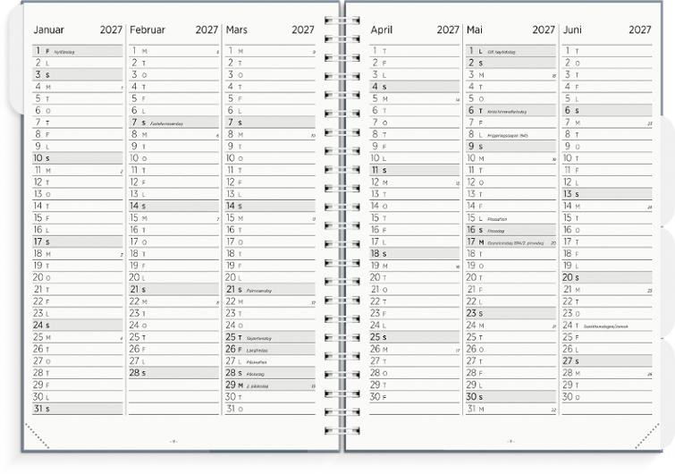 Lærerkalender A4 Vg Skole 26/27 Blå