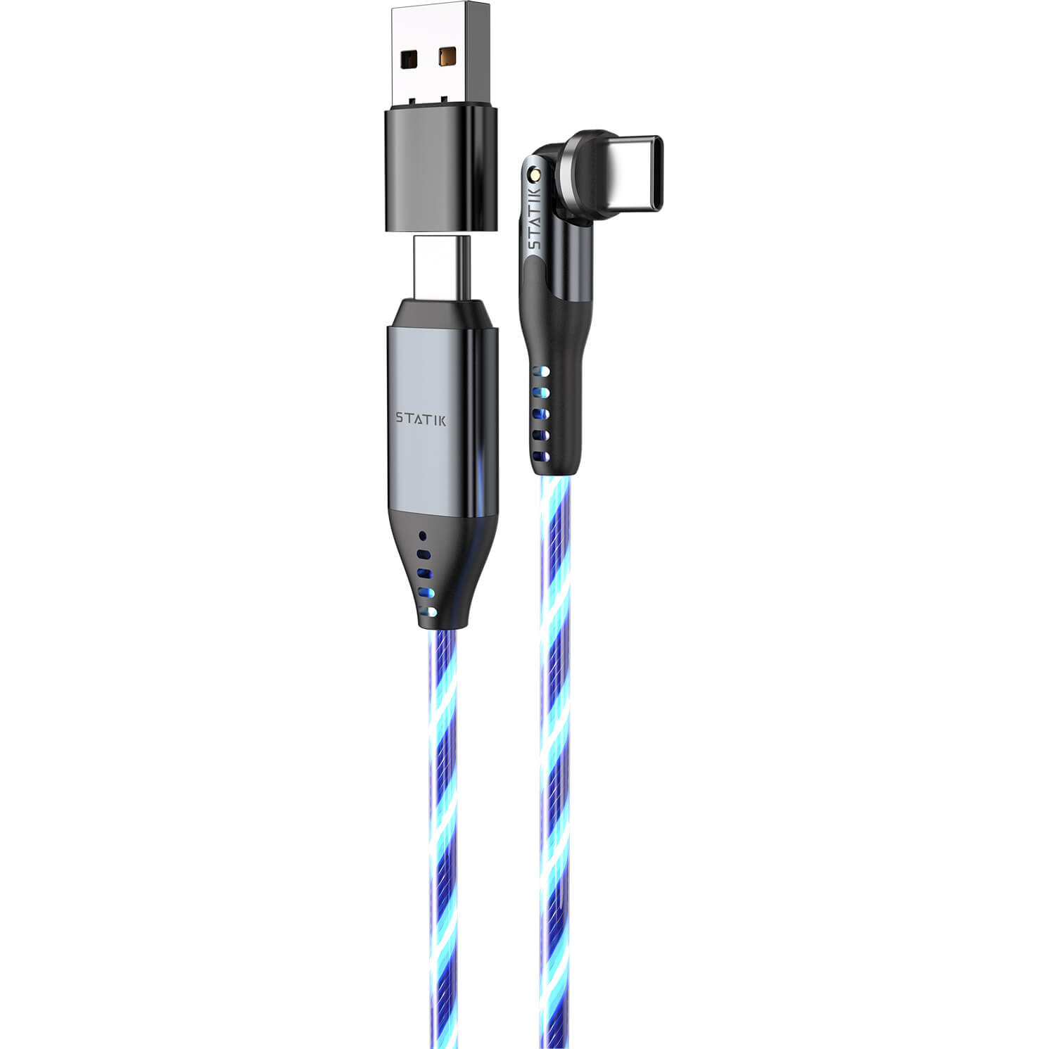 STATIK PowerPivot Pro, Glowing LED USB-C to USB-C, 1m